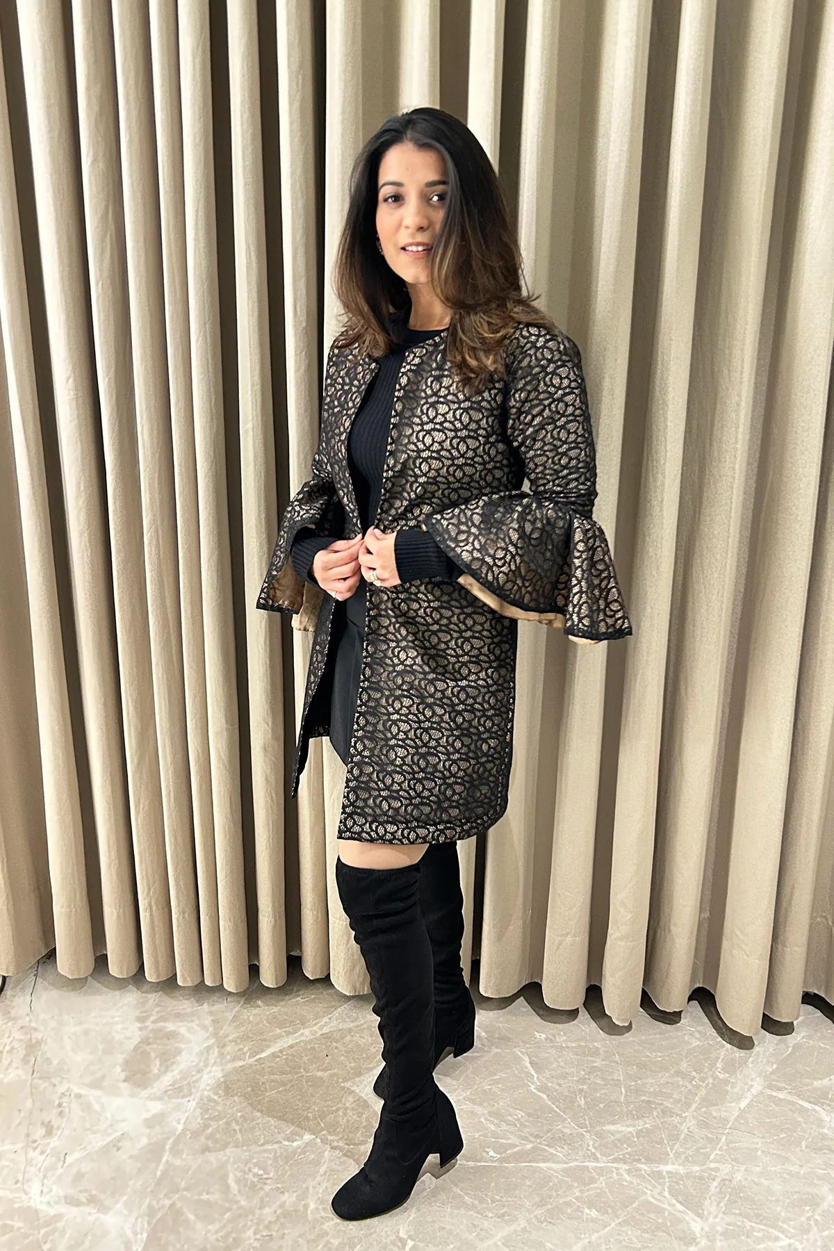 Lace warm long jacket - Image 2