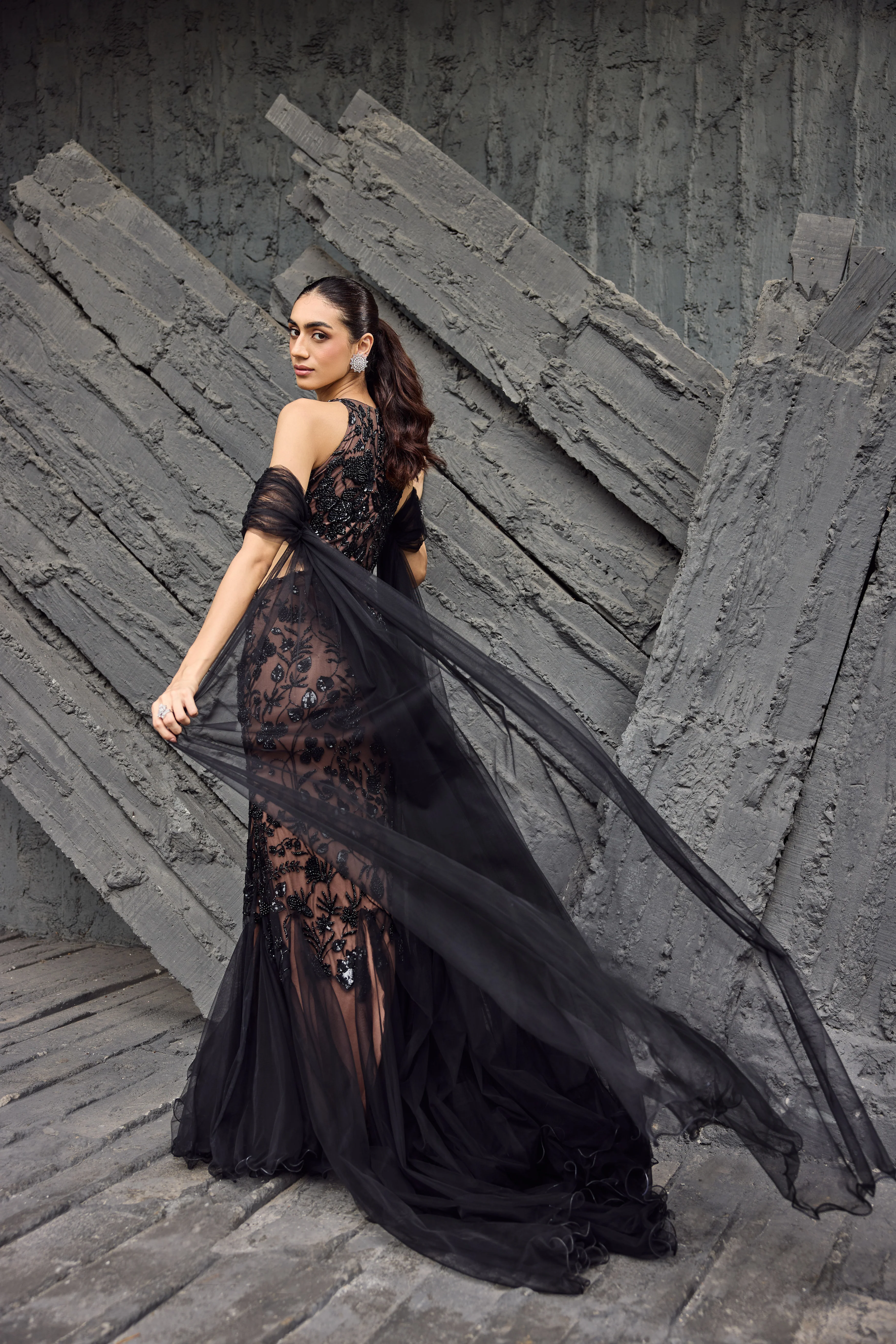 Black Eagle - Hand embroidered gown - Image 8