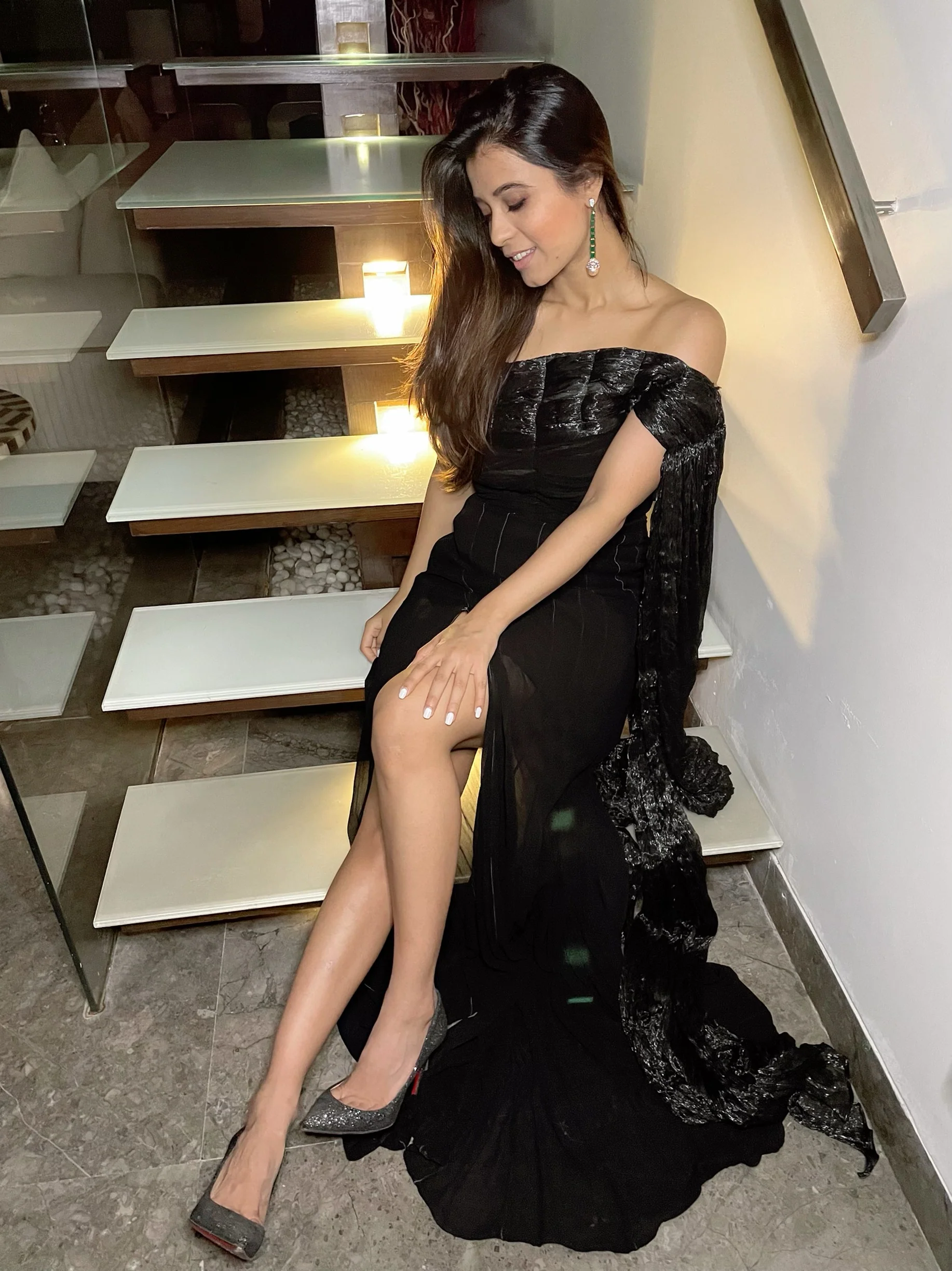 Black Off-shoulder Gown - Image 4