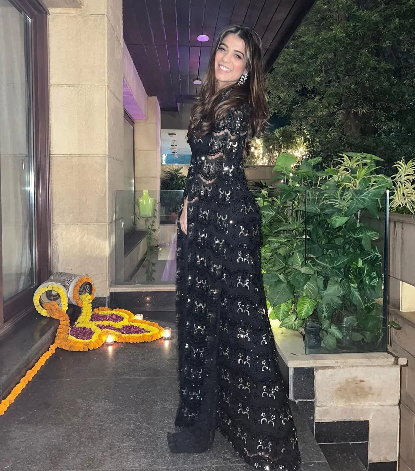 Black & Silver Embroidered Cape Set - Image 3