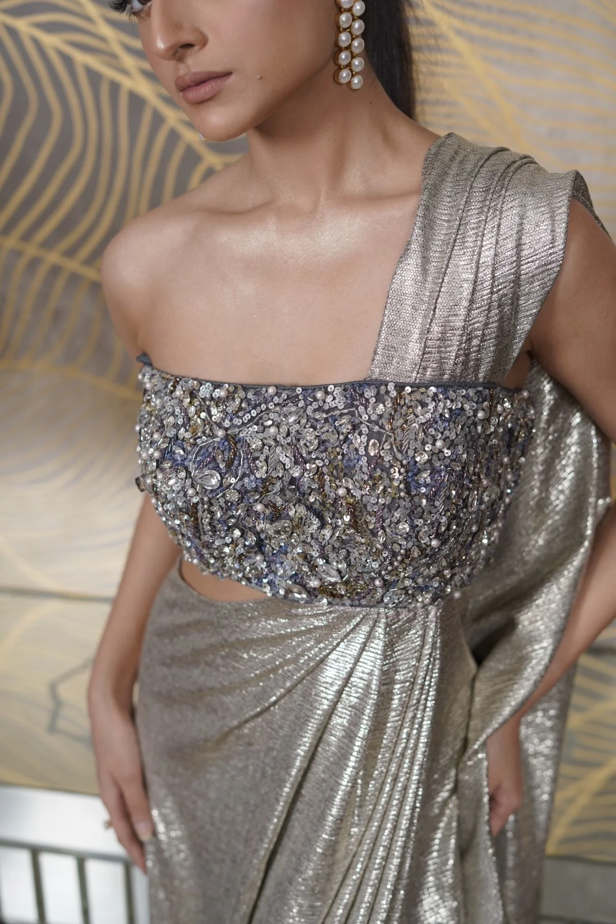 Cocktail Fusion Saree - Image 3