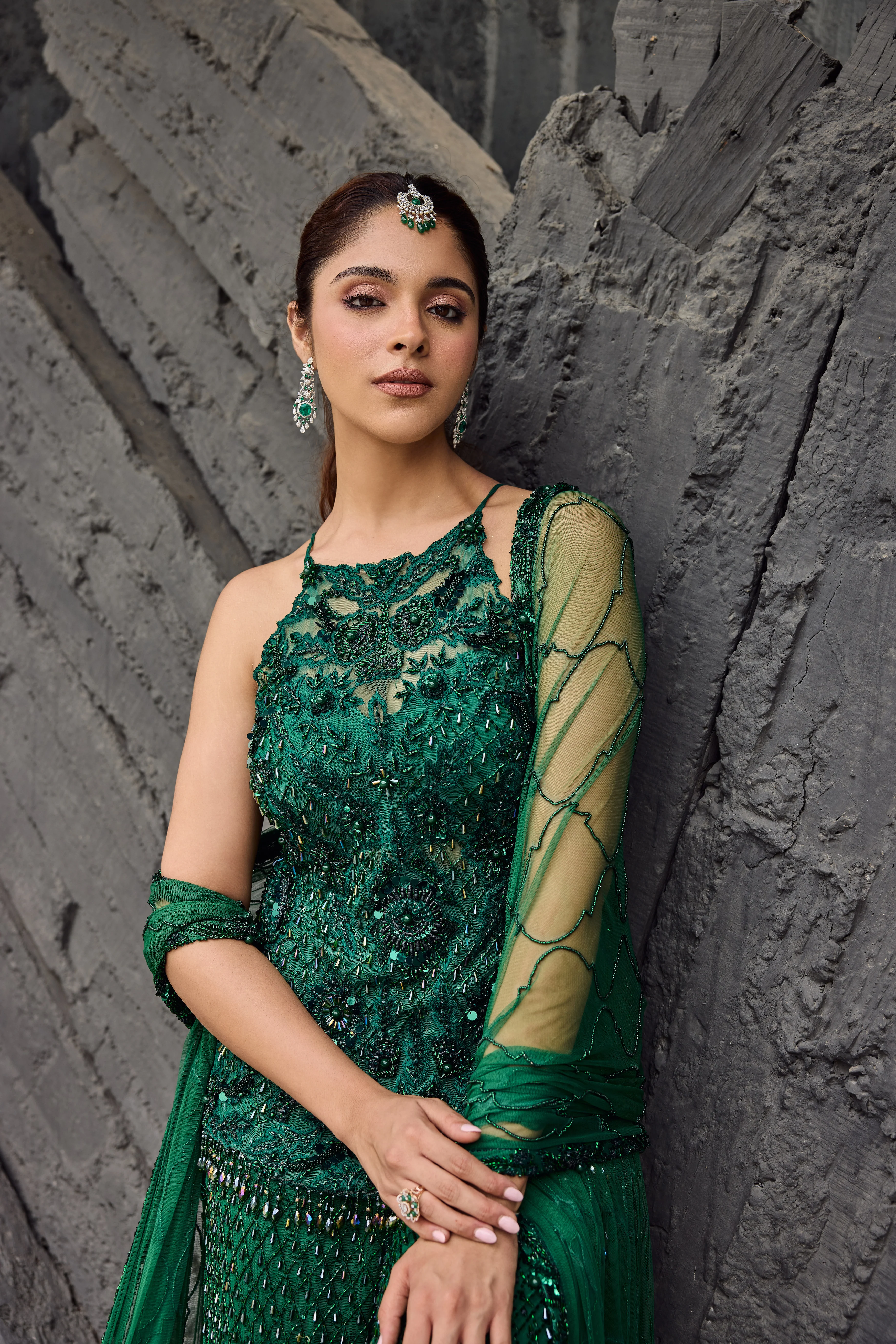 Emerald Green Sharara set - Image 3