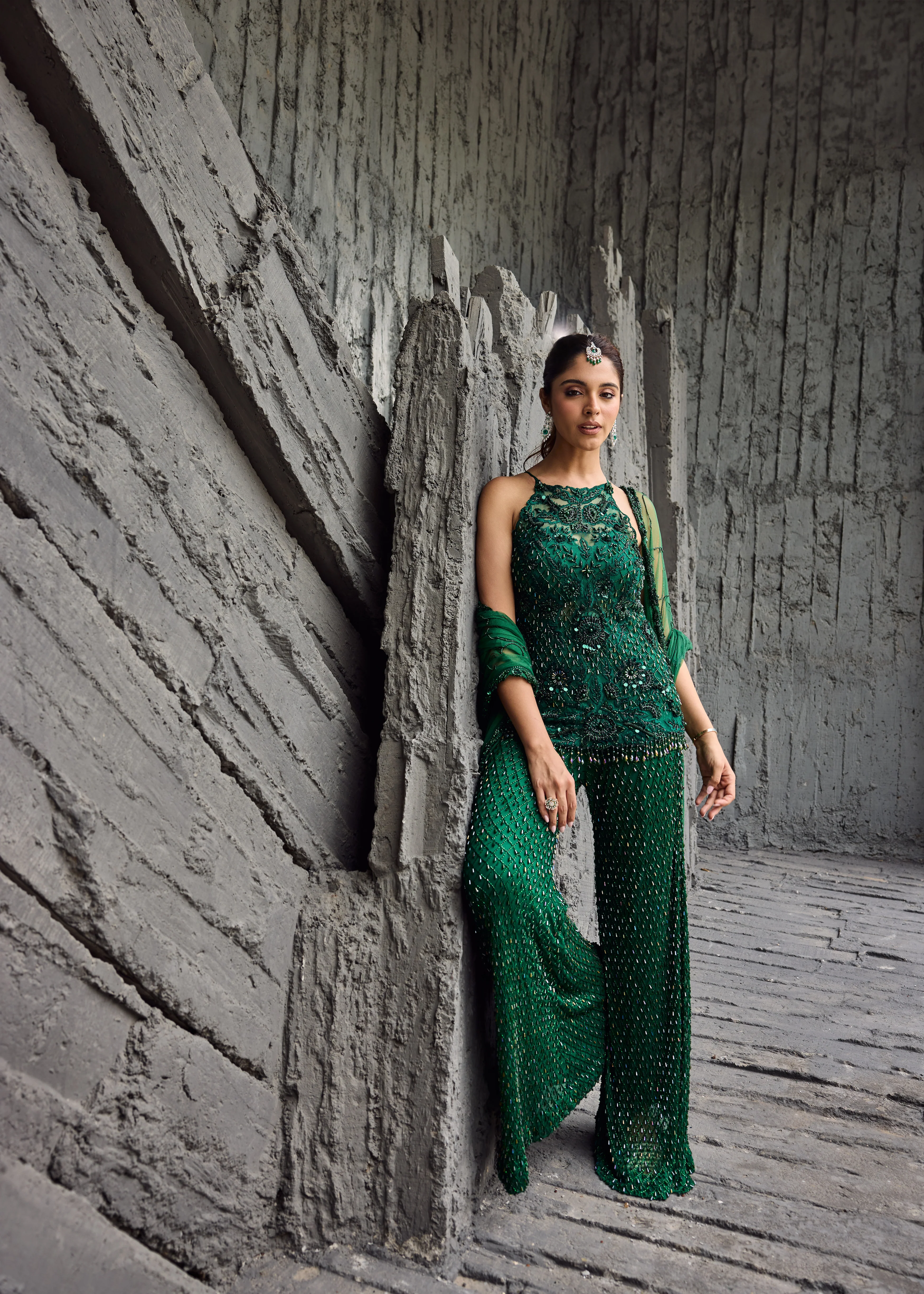 Emerald Green Sharara set - Image 4