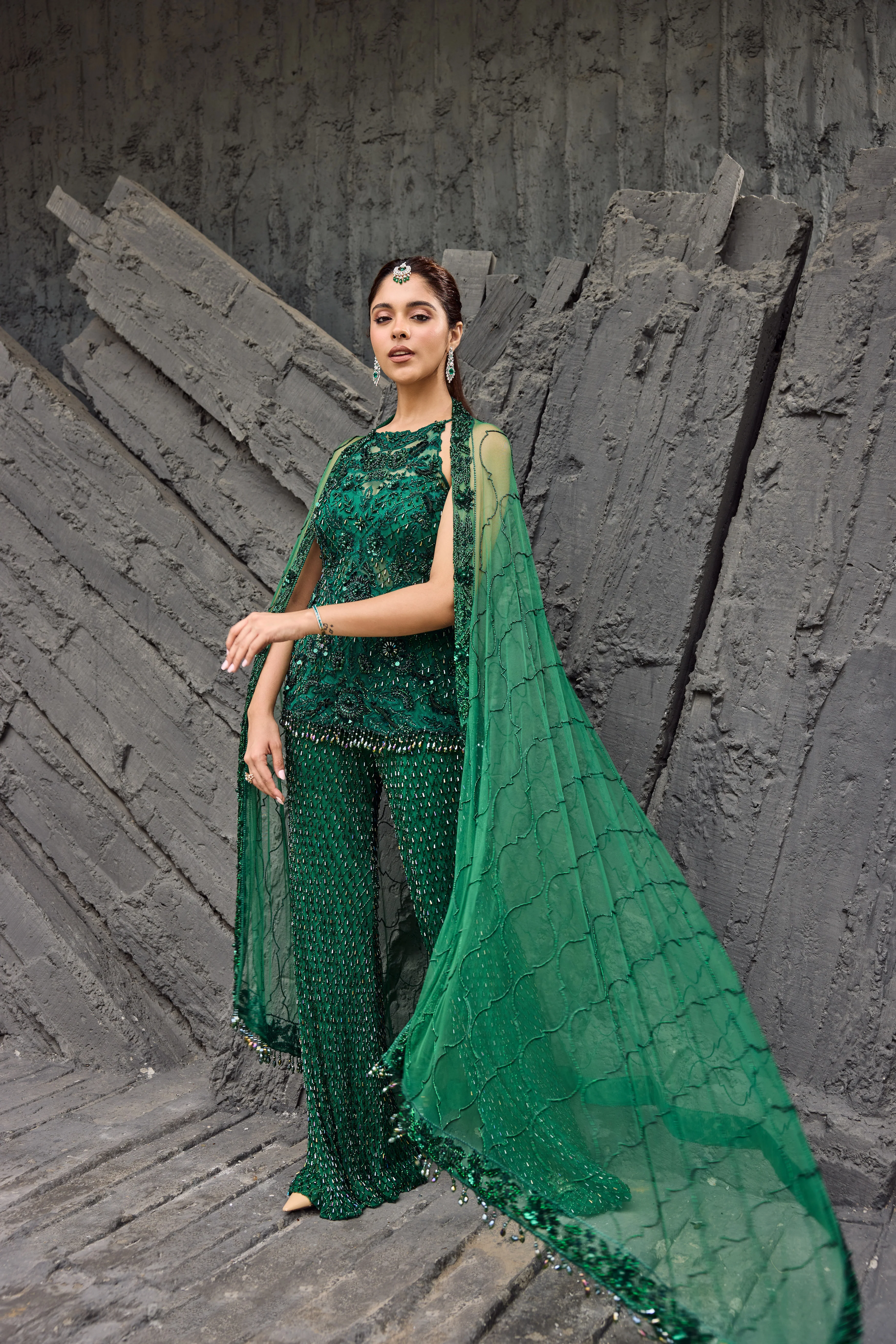Emerald Green Sharara set - Image 8