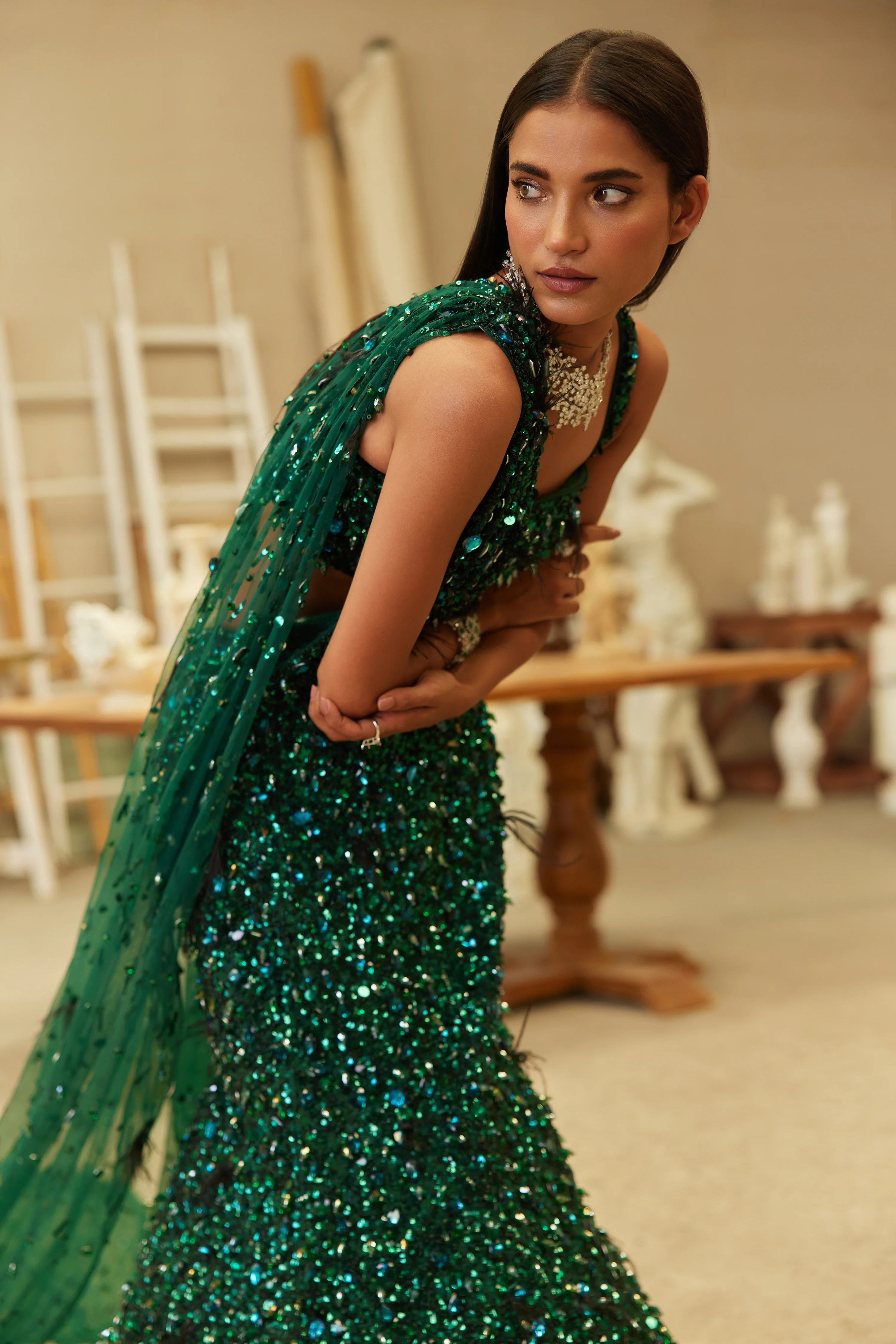 Forest Jewel mermaid lehenga - Image 7