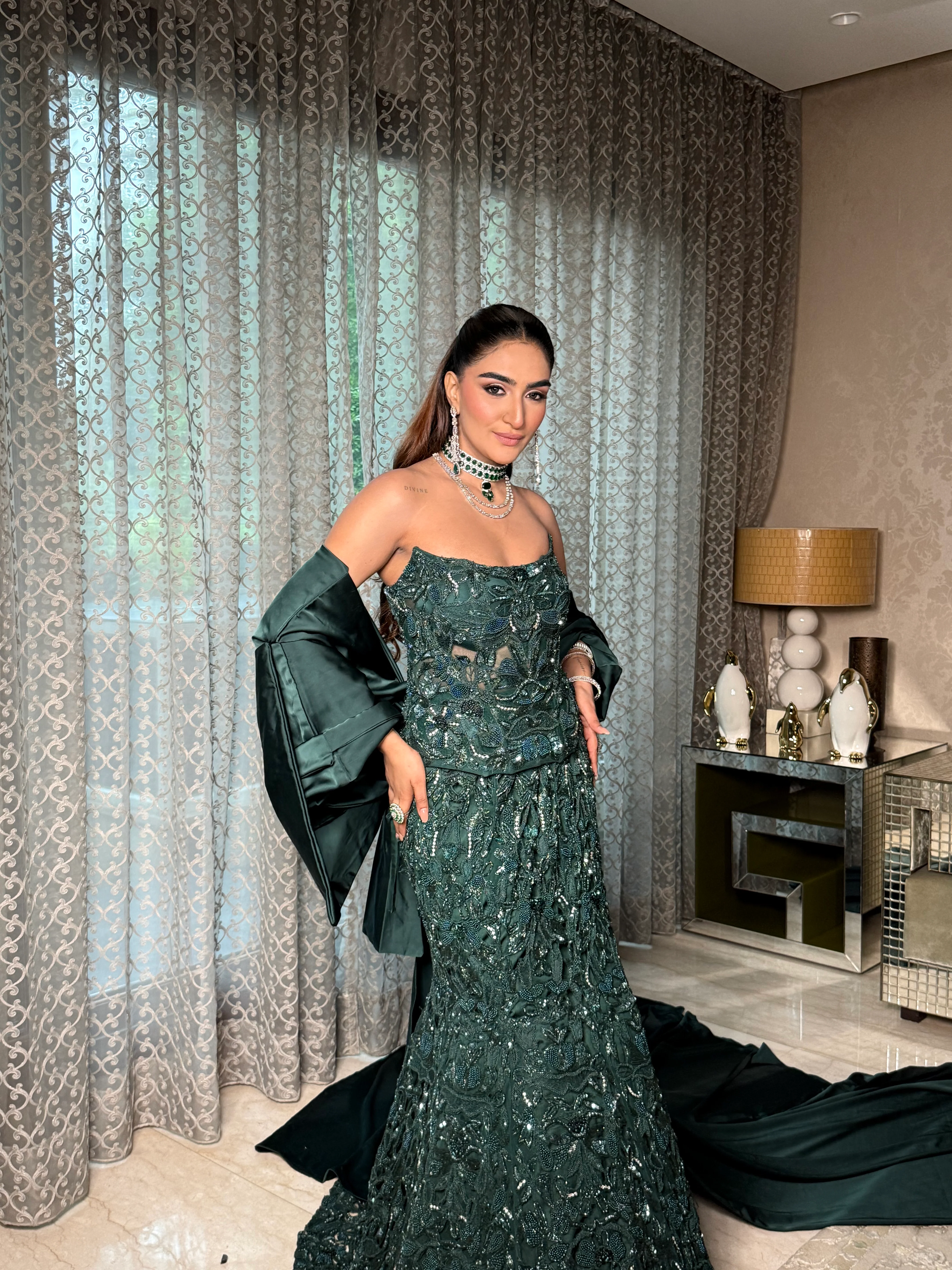 Greenleaf corset mermaid lehenga - Image 12