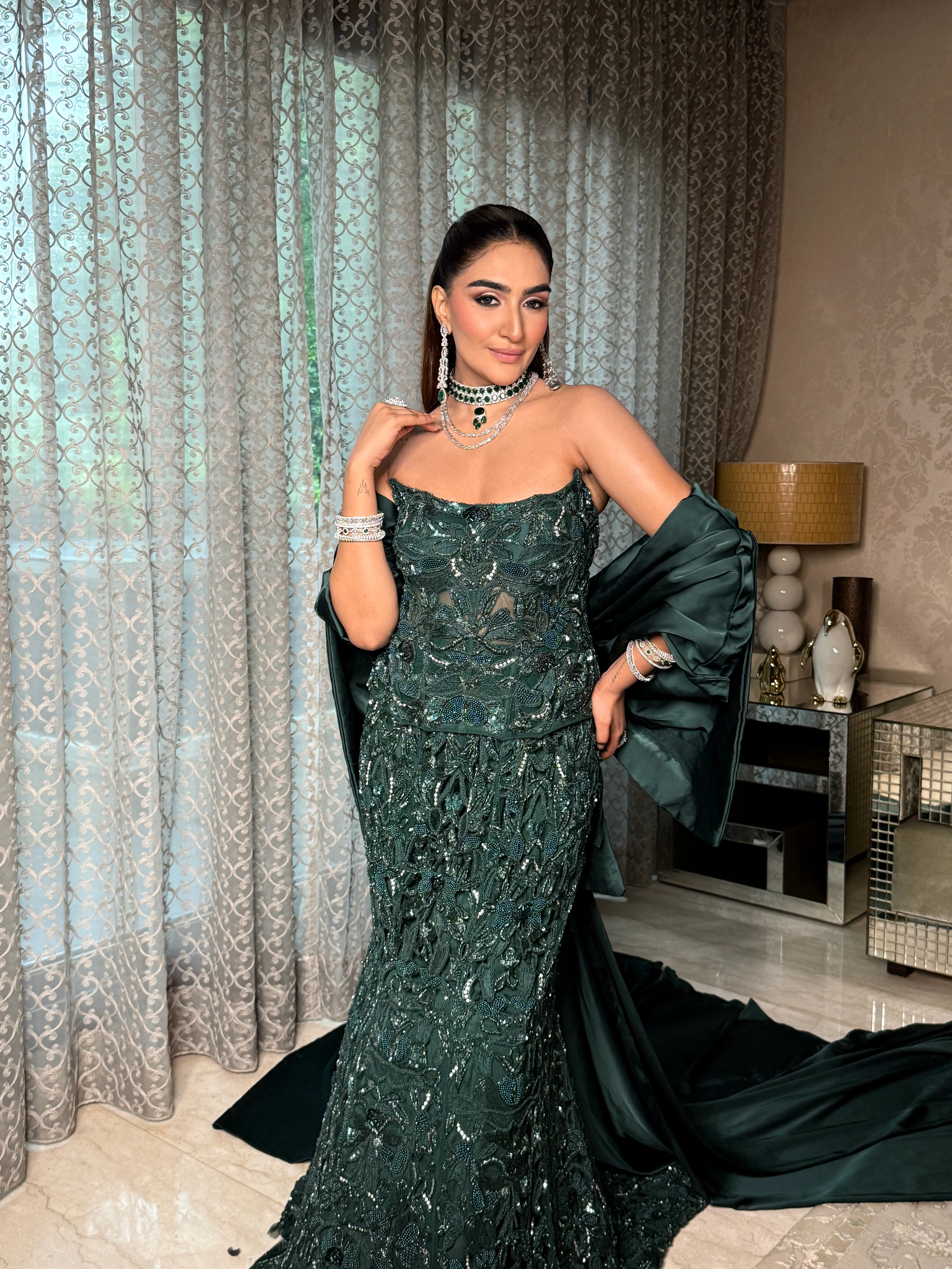 Greenleaf corset mermaid lehenga - Image 13