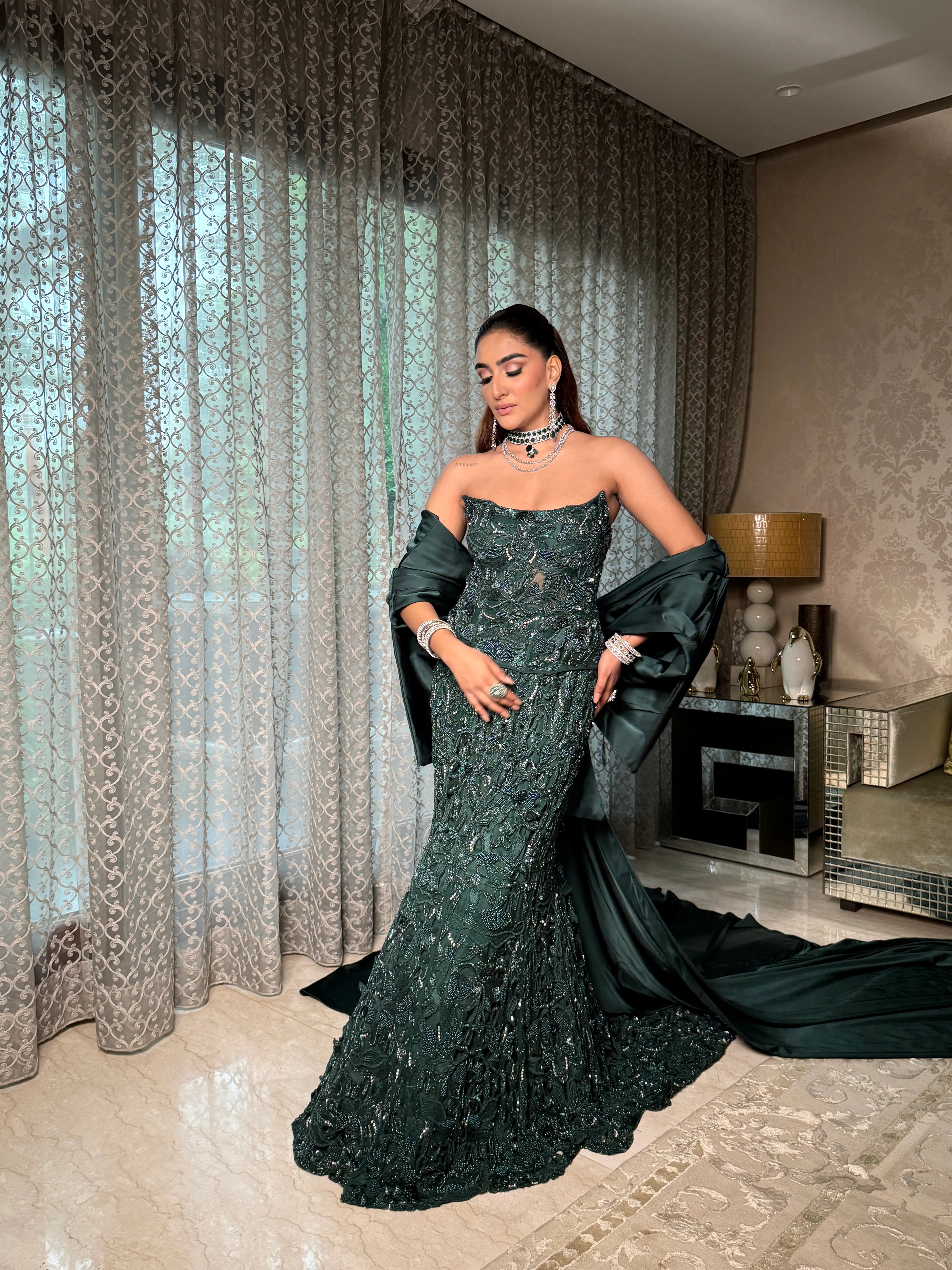 Greenleaf corset mermaid lehenga - Image 16