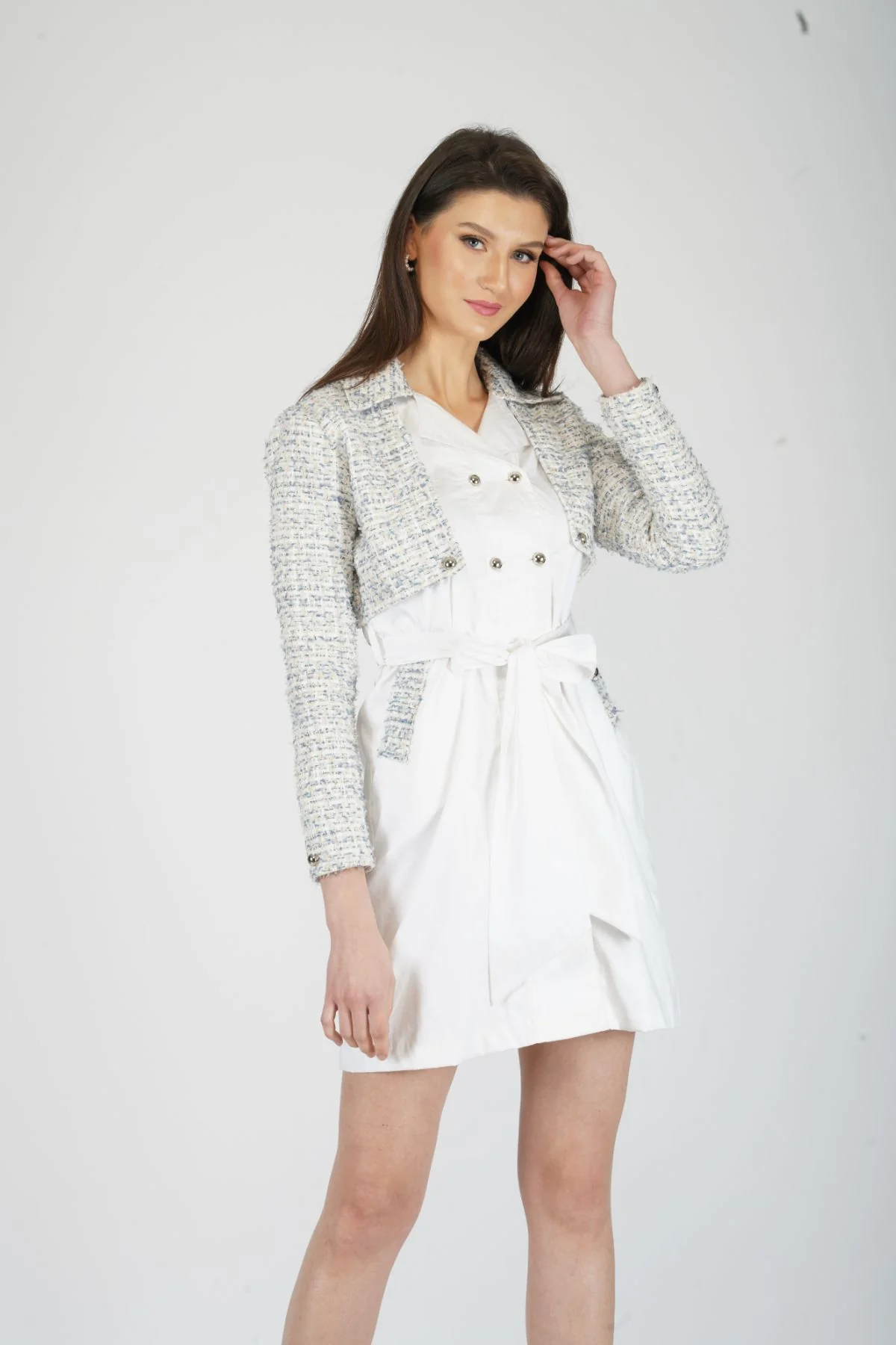 Half & Half Long Trench Coat - Image 3