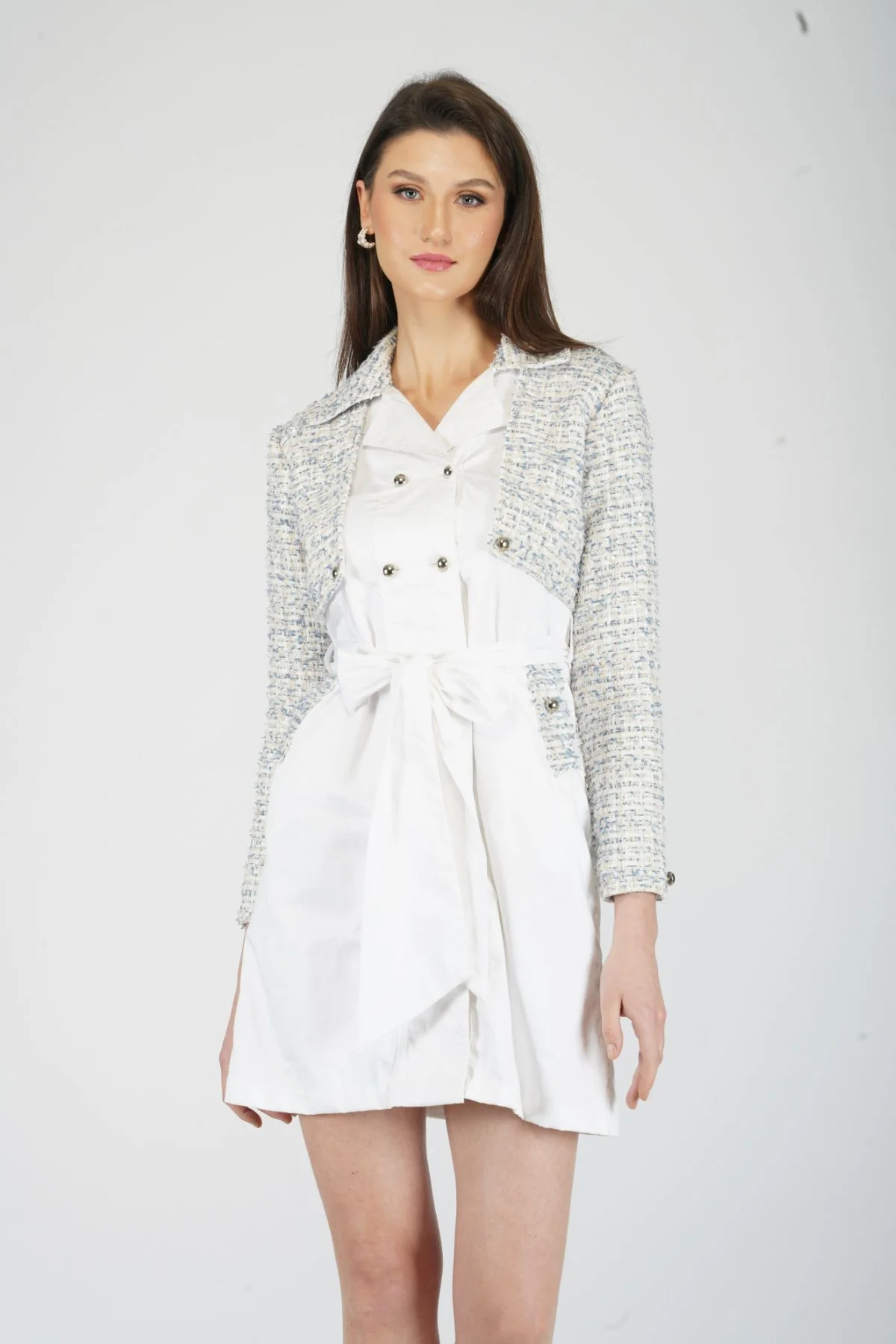 Half & Half Long Trench Coat - Image 5