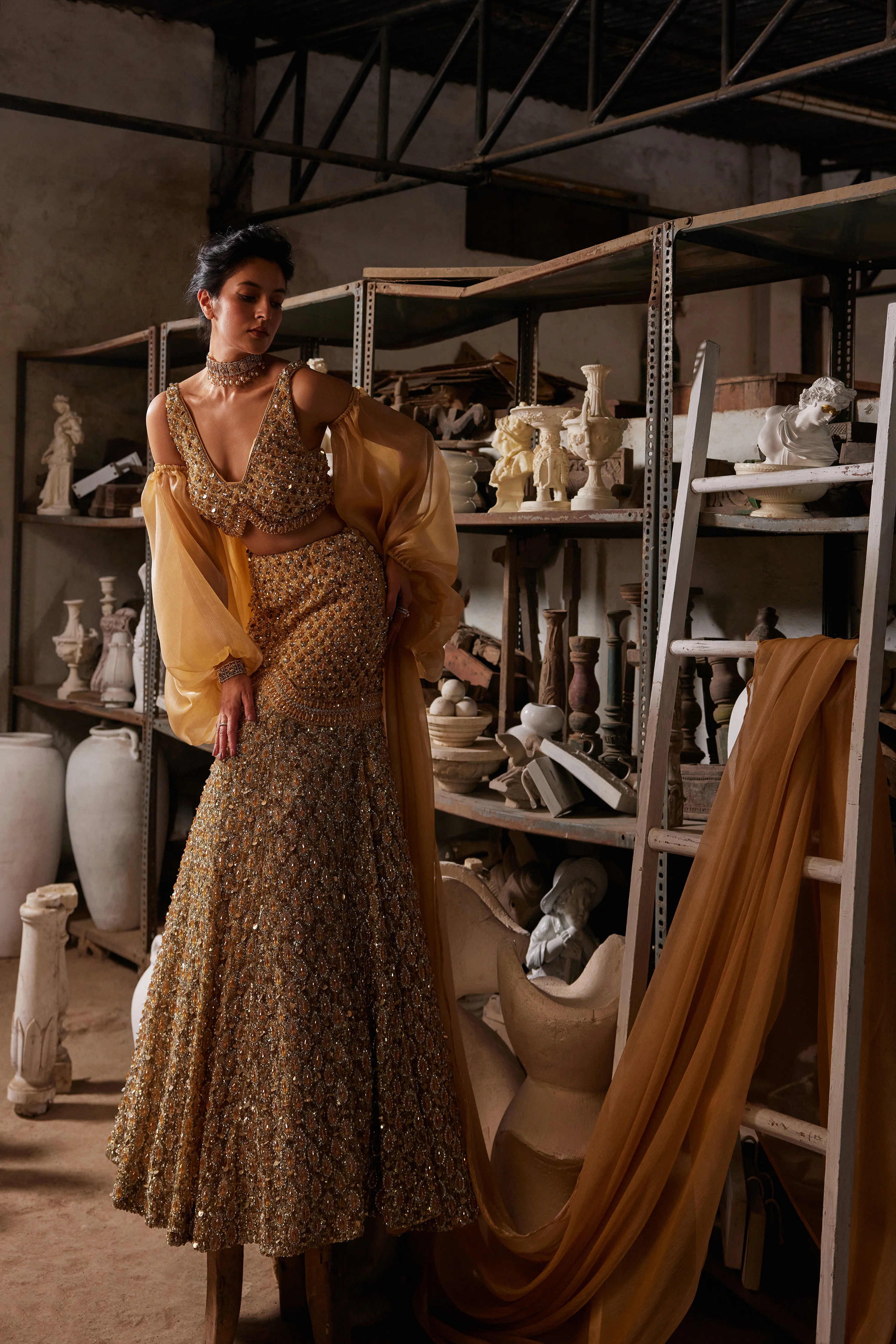 Honeycomb mermaid lehenga - Image 2