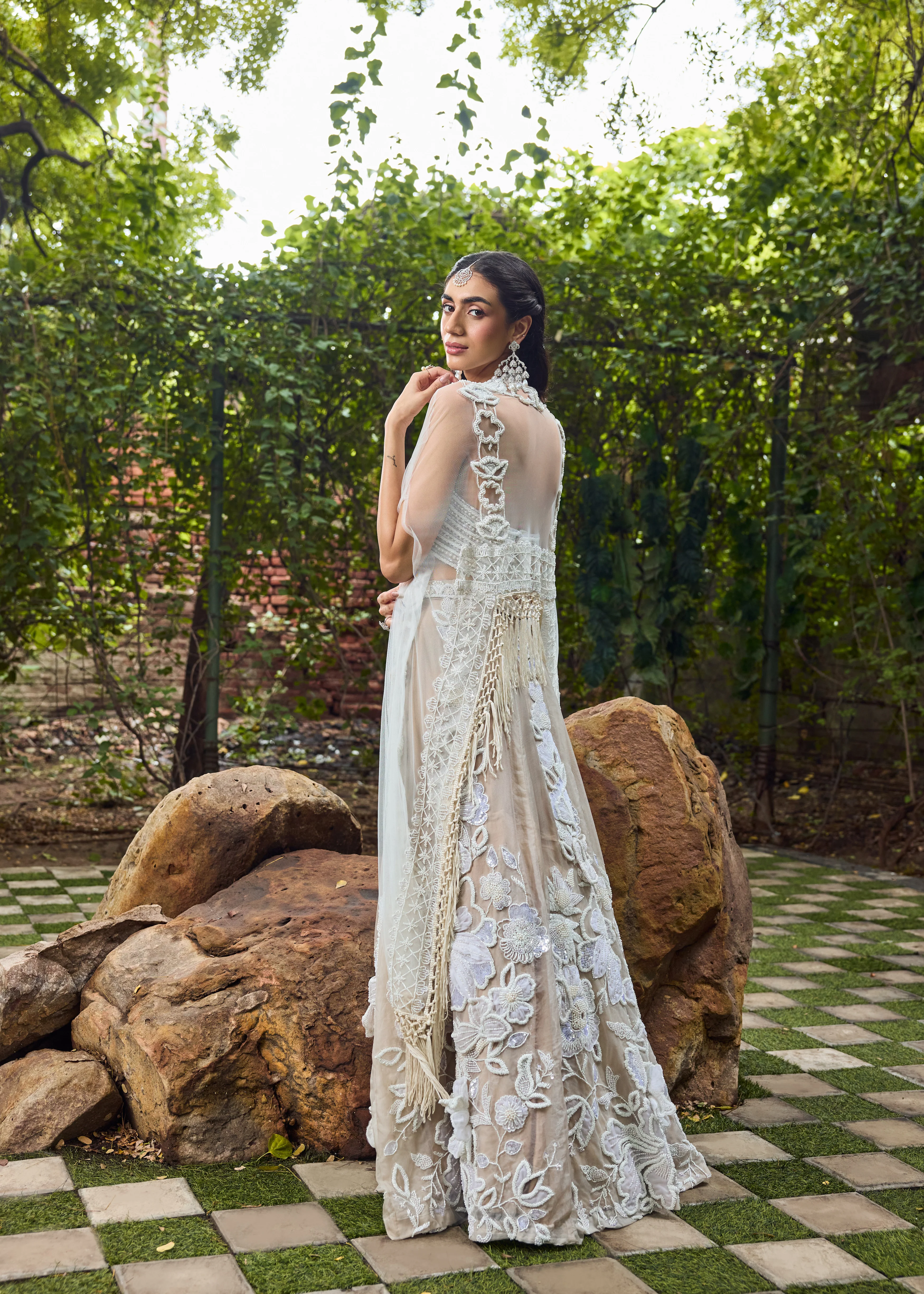 Jasmine - Three dimensional Flower Lehenga - Image 3