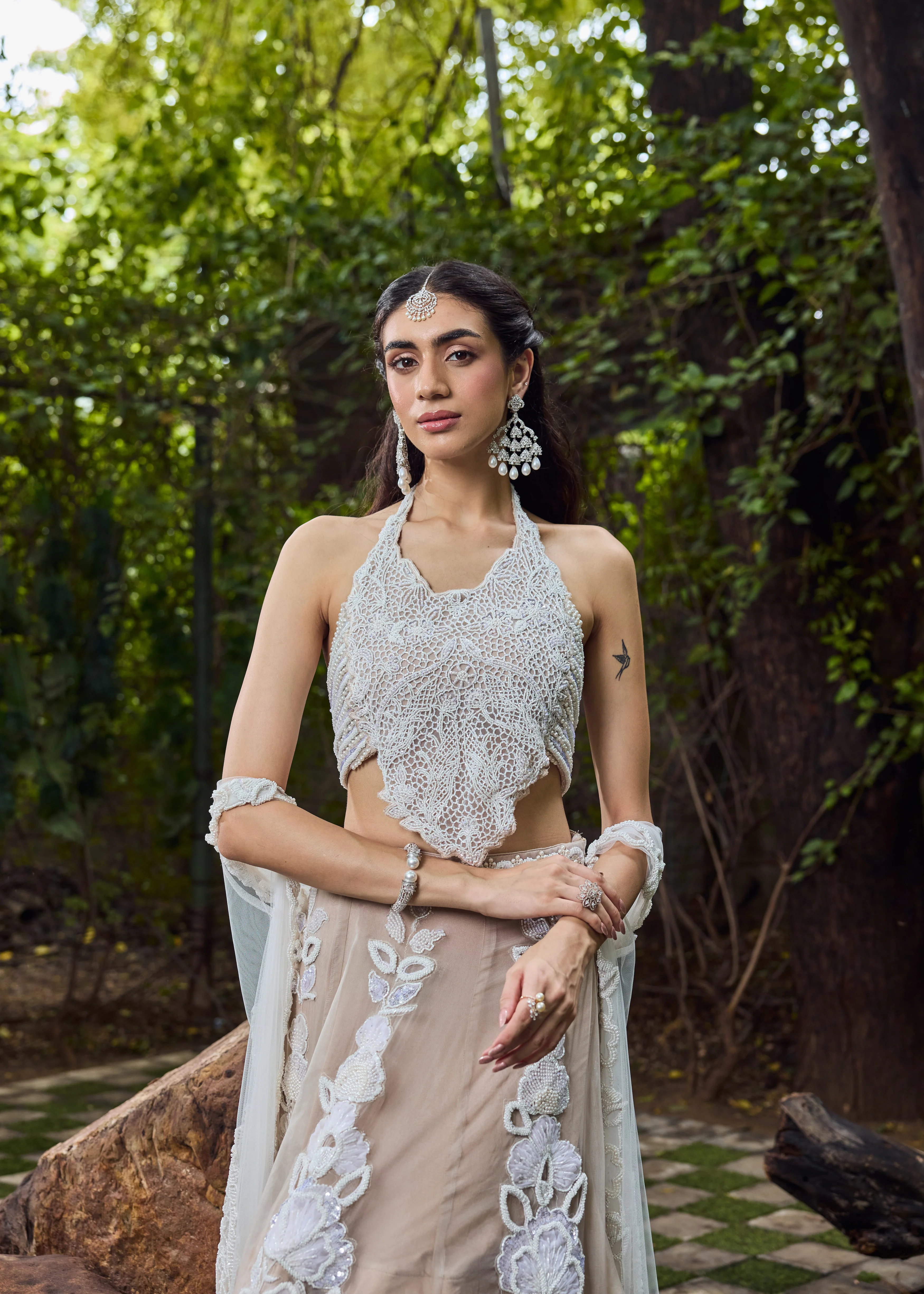 Jasmine - Three dimensional Flower Lehenga - Image 4