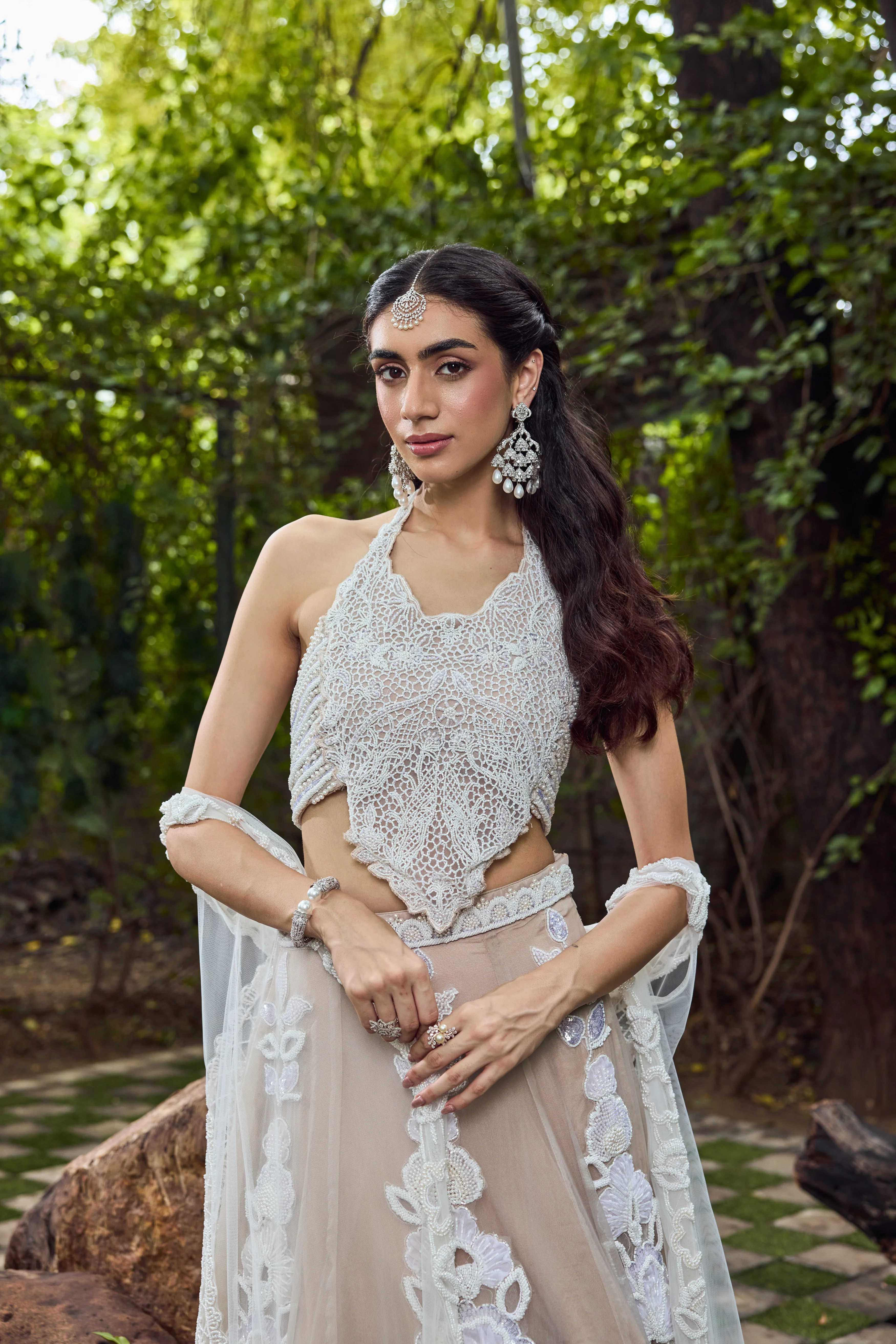Jasmine - Three dimensional Flower Lehenga - Image 5