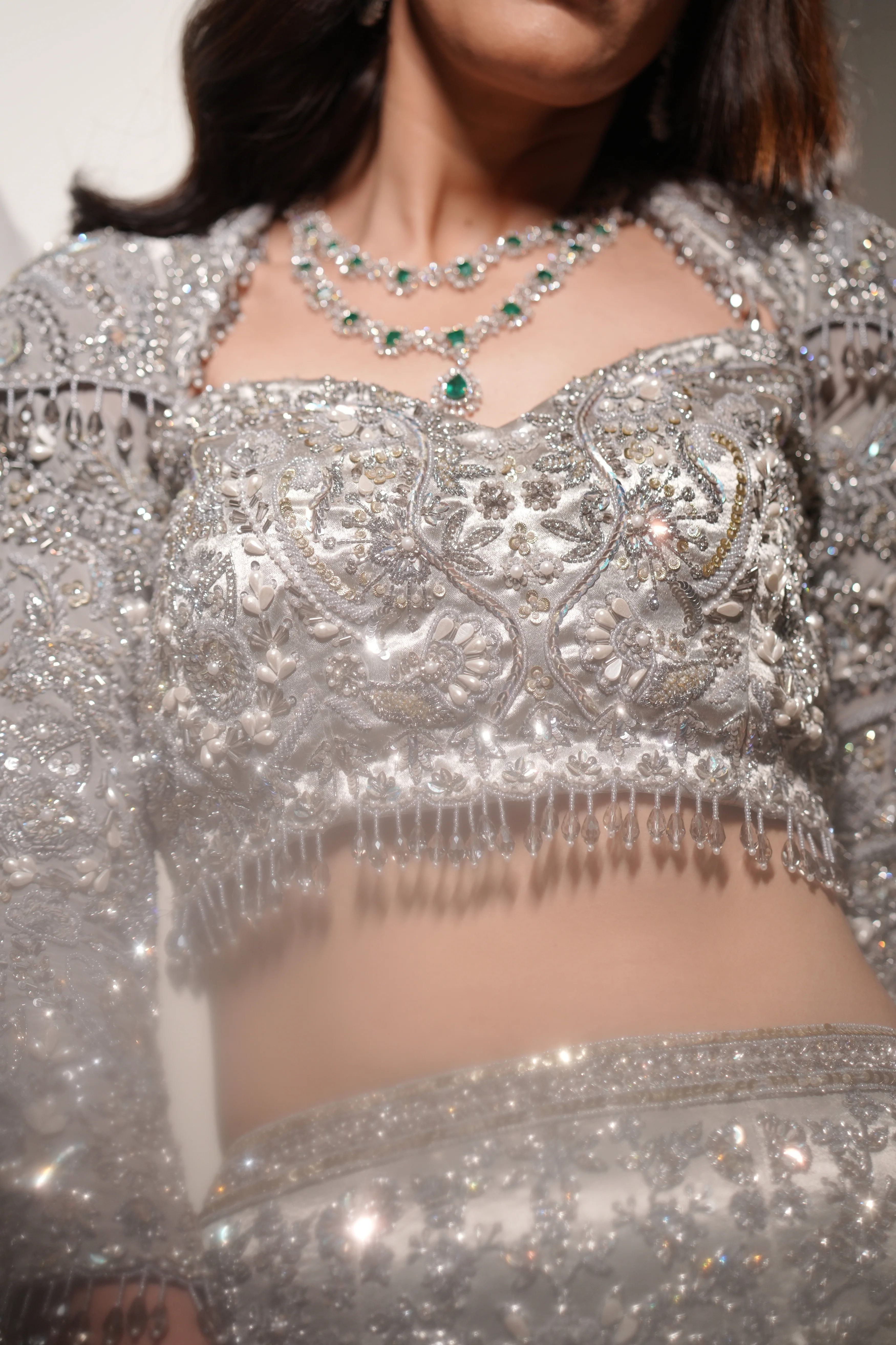 Luna - A silver mermaid lehenga - Image 8
