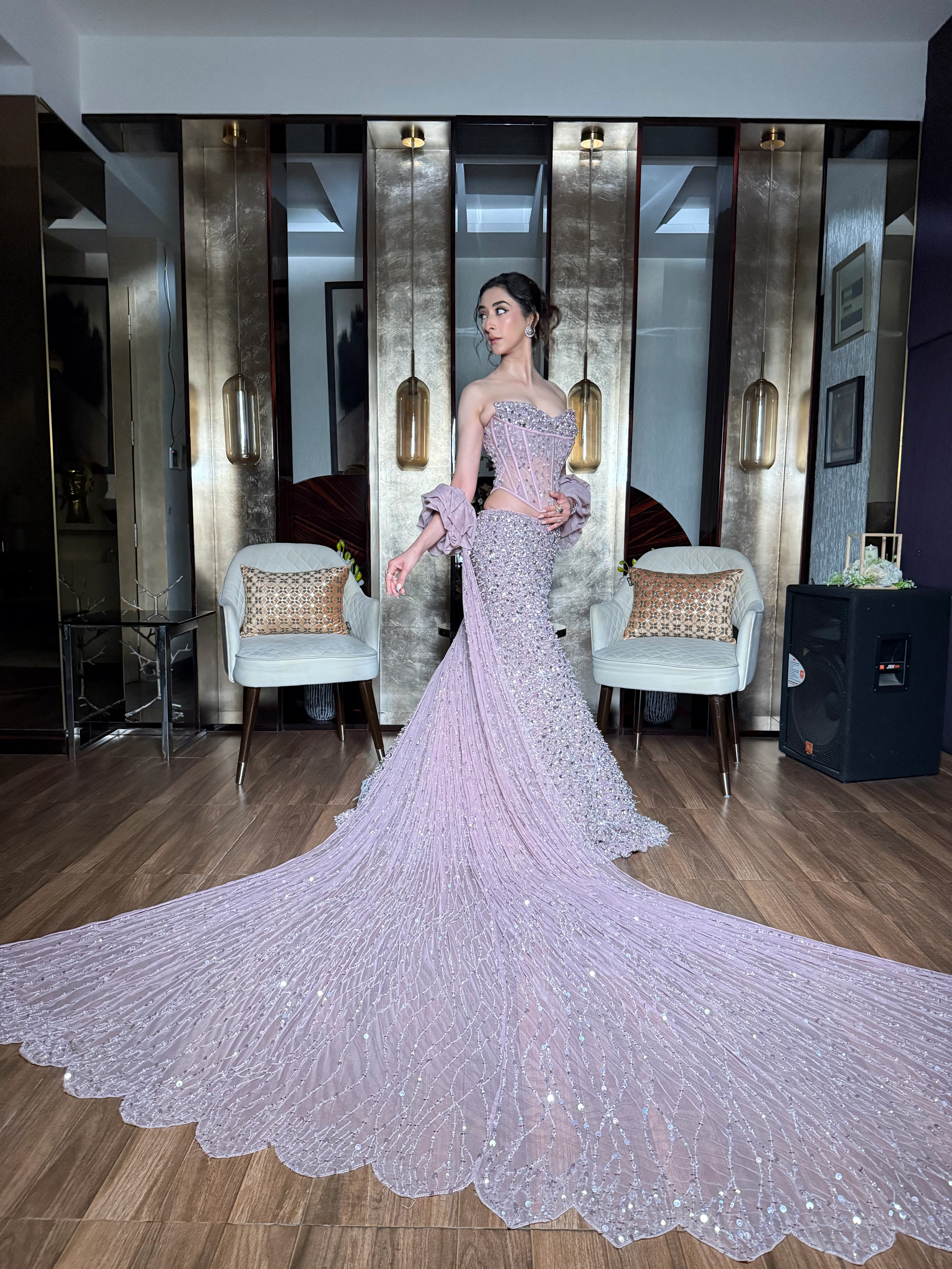 Mandarinfish corset lehenga - Image 12