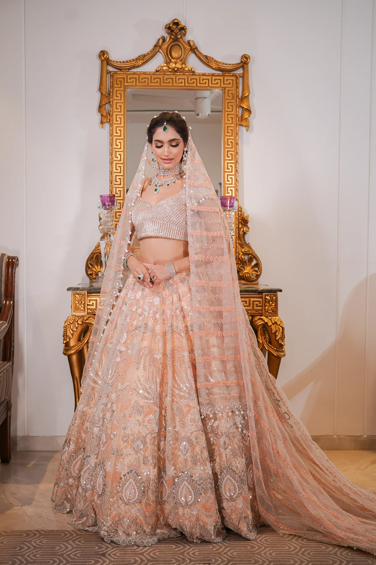Mera Peach Wedding Lehenga - Image 3