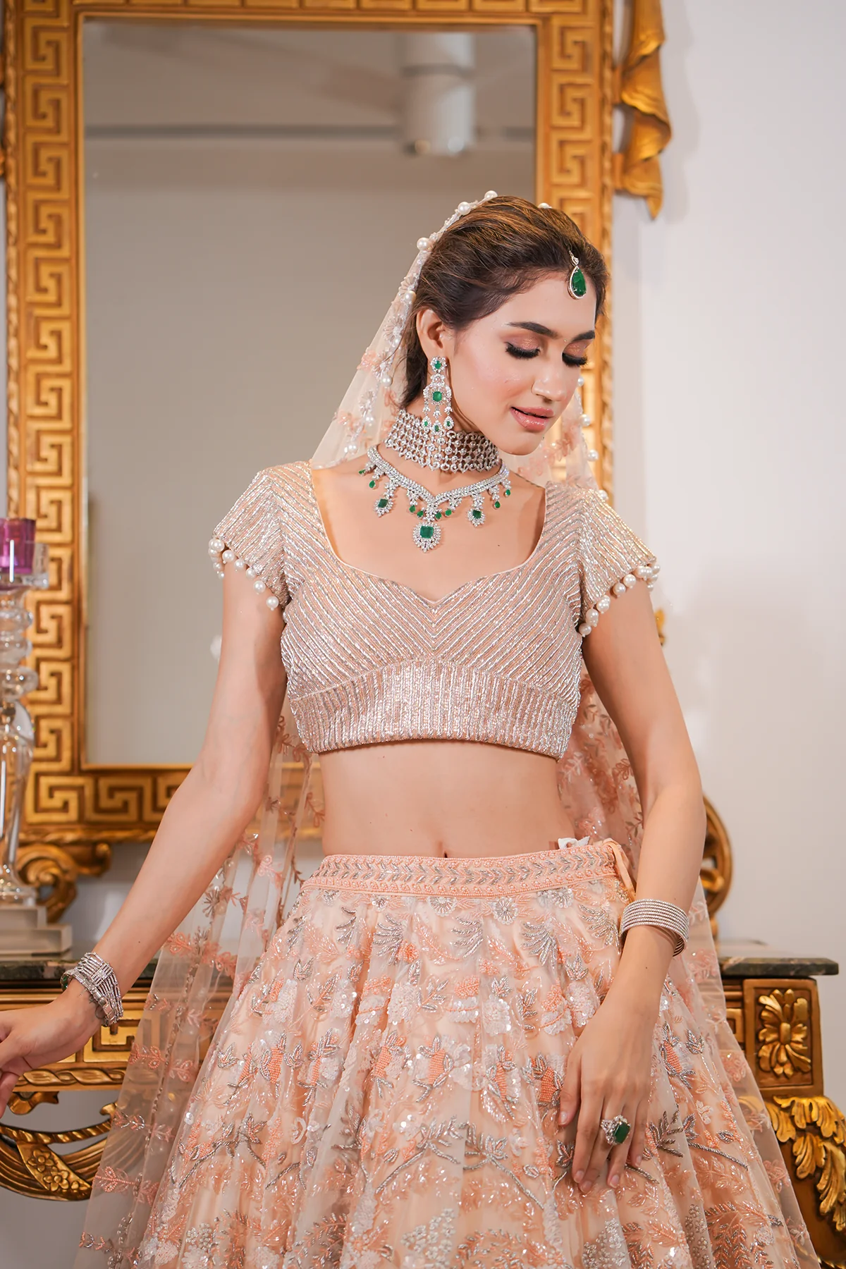 Mera Peach Wedding Lehenga - Image 4