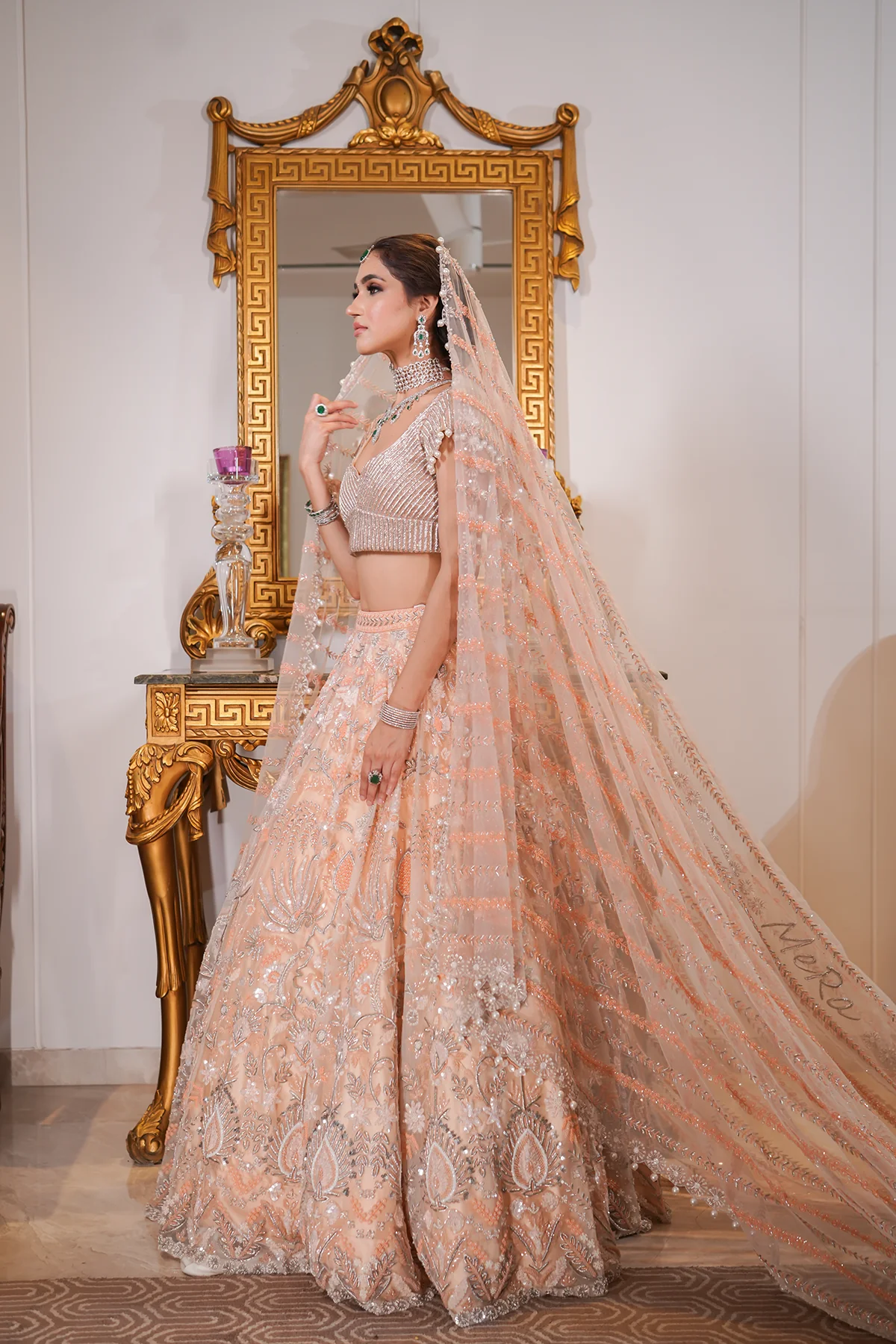 Mera Peach Wedding Lehenga - Image 5