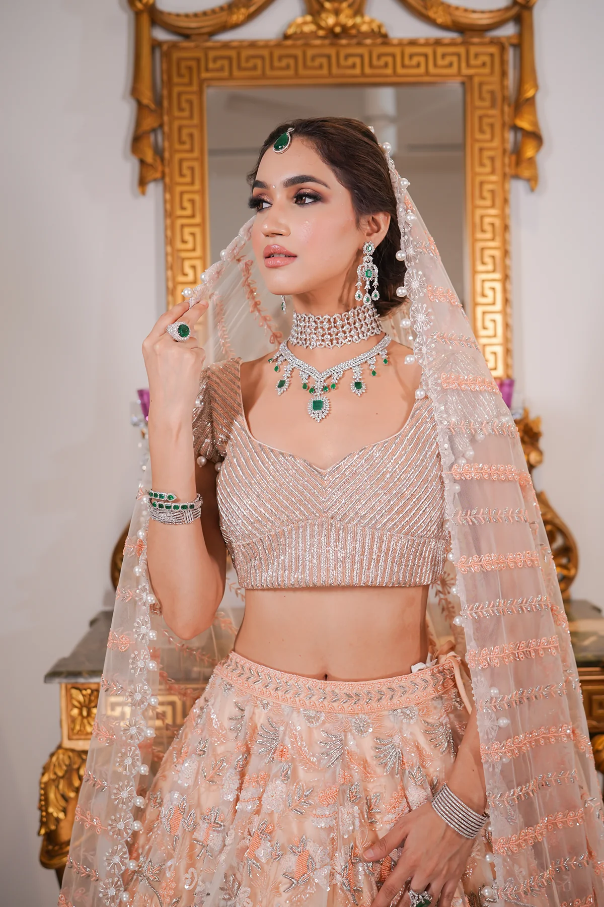 Mera Peach Wedding Lehenga - Image 6
