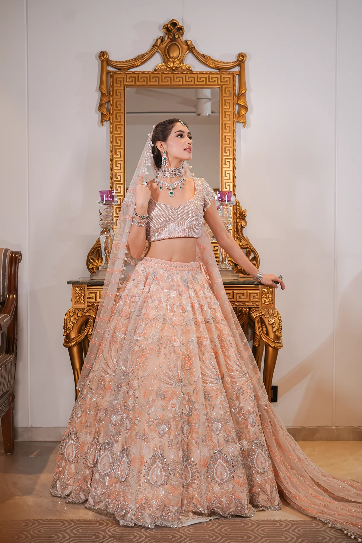 Mera Peach Wedding Lehenga - Image 8