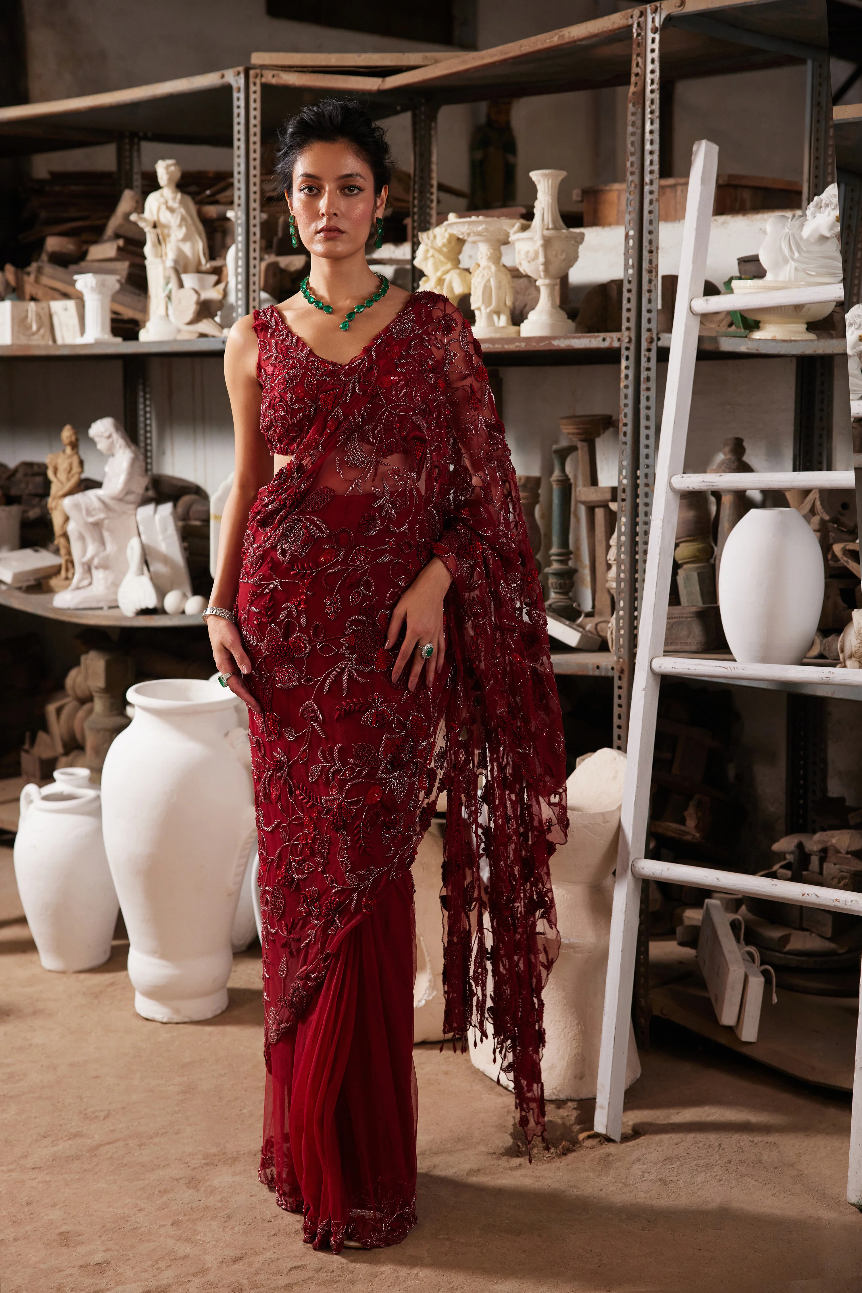 MERLOT GLOW SAREE