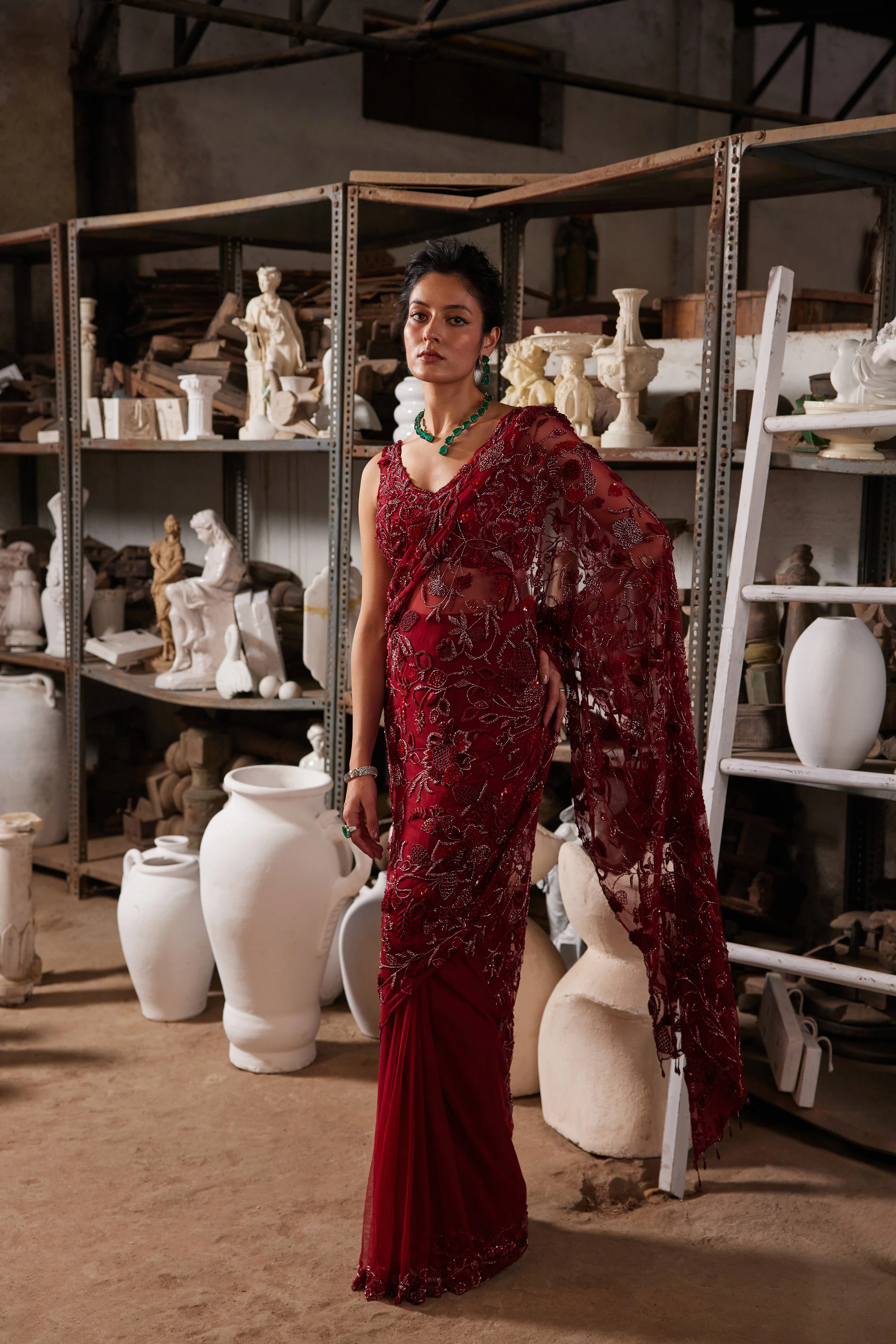 MERLOT GLOW SAREE - Image 2
