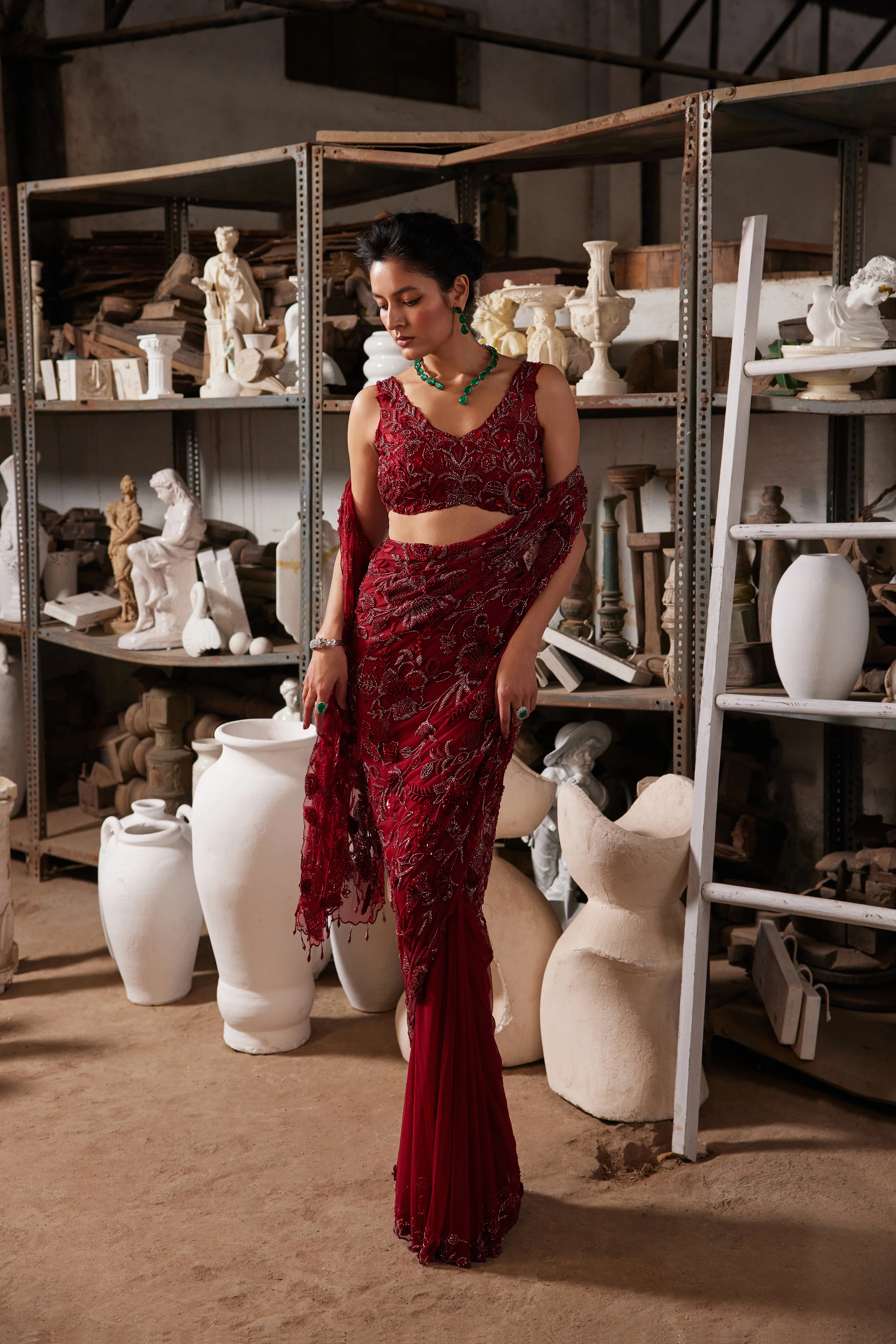 MERLOT GLOW SAREE - Image 3