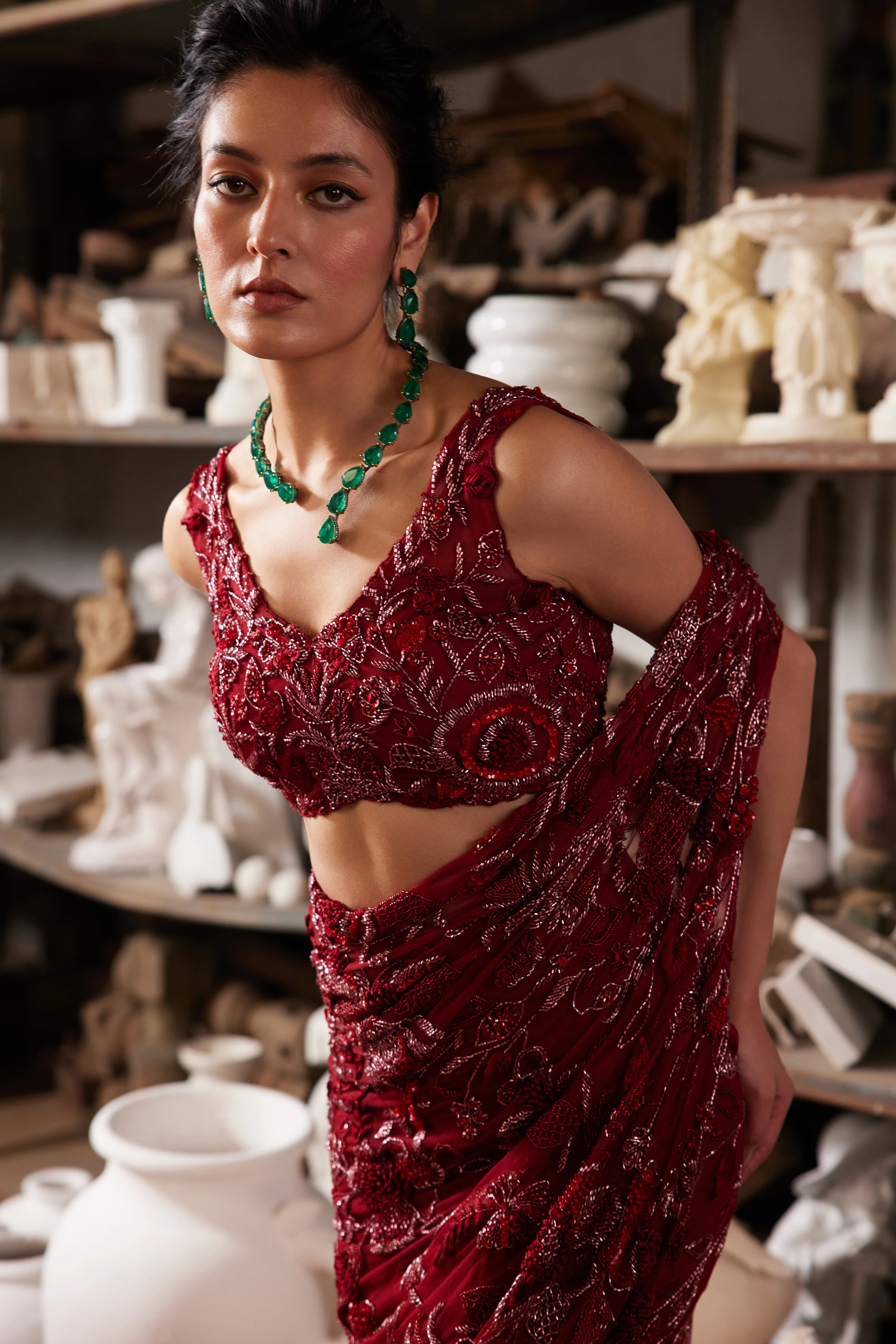MERLOT GLOW SAREE - Image 4