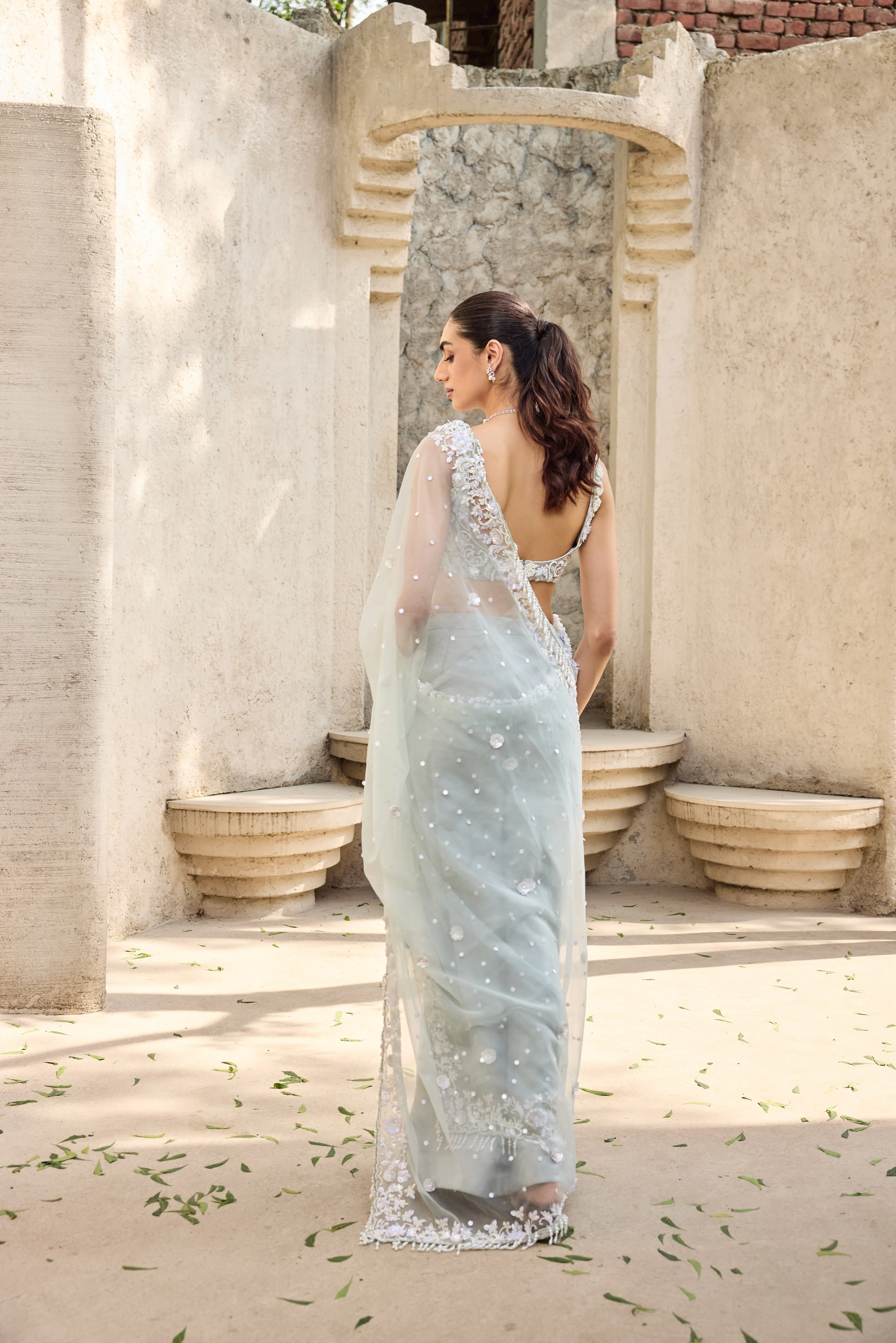 Mint Green Saree - Image 3