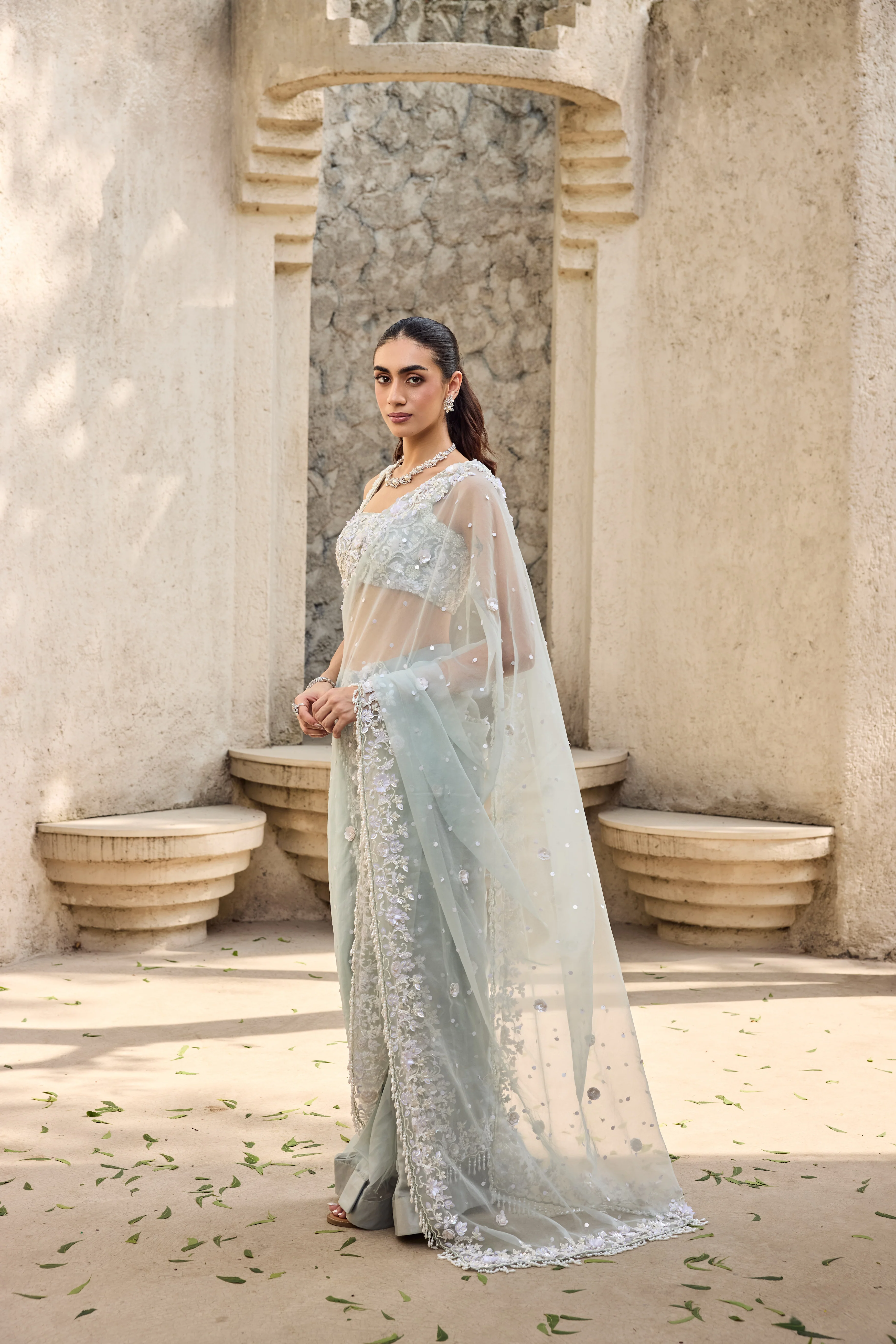 Mint Green Saree - Image 5