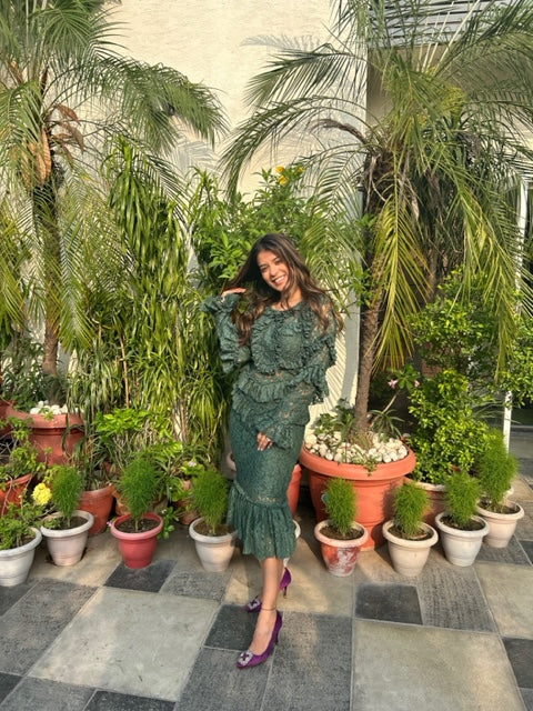 Oyster Olive Green Ruffle Dress - Image 5