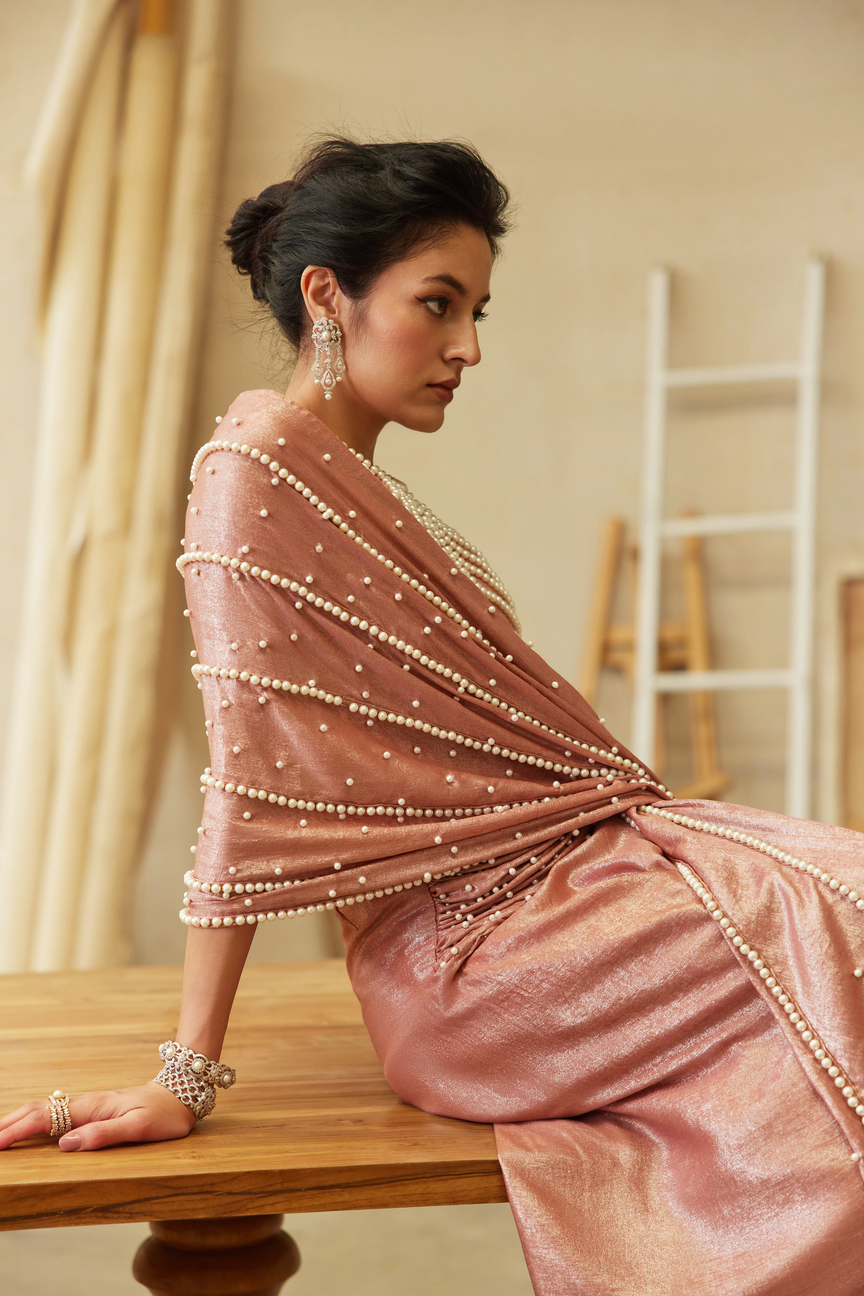 Pearl Rose saree - Image 5