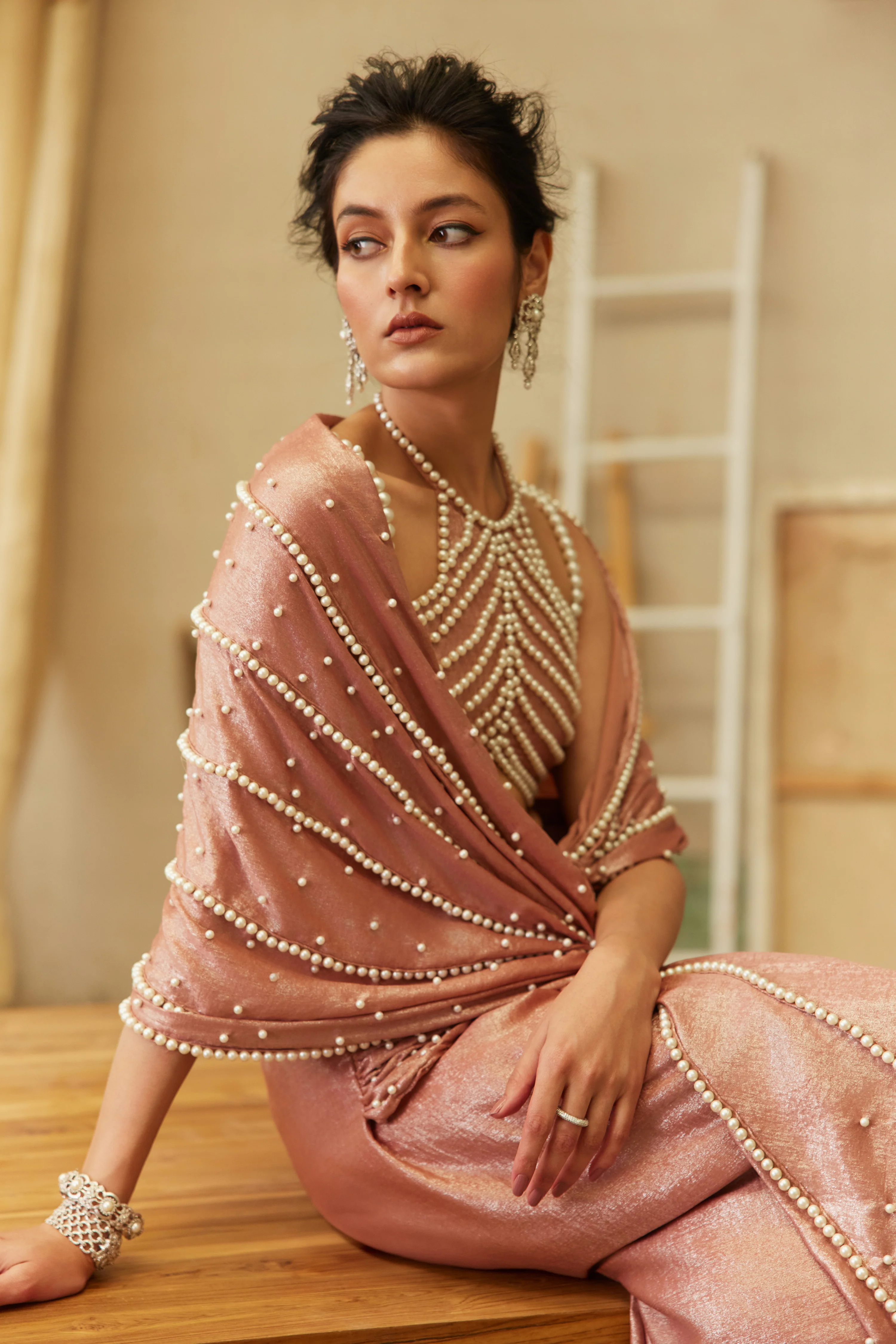 Pearl Rose saree - Image 6