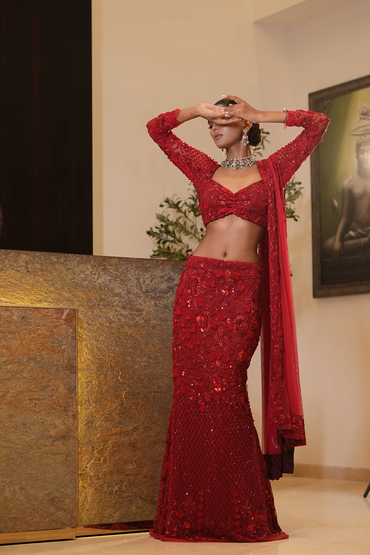 Scarlet Lehenga - Image 11