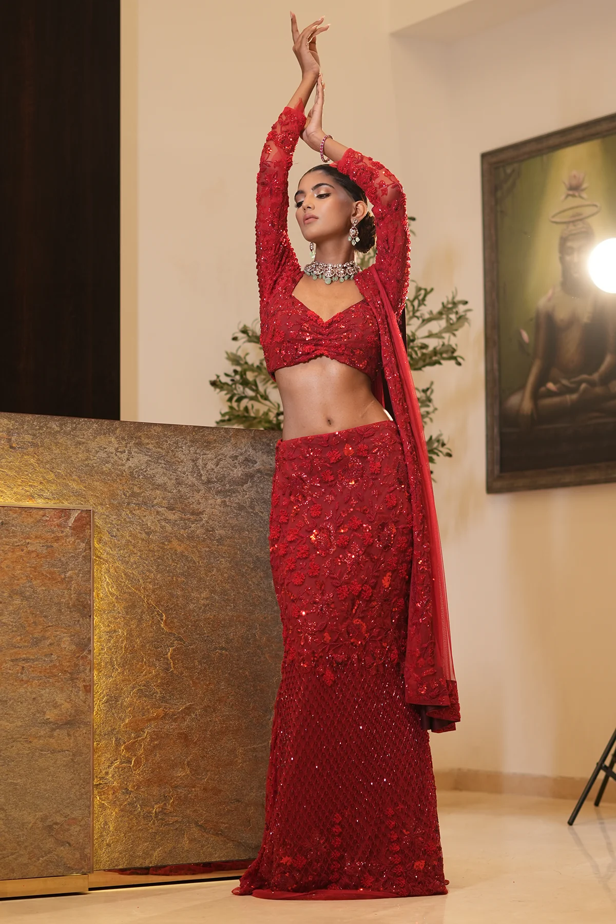 Scarlet Lehenga - Image 12