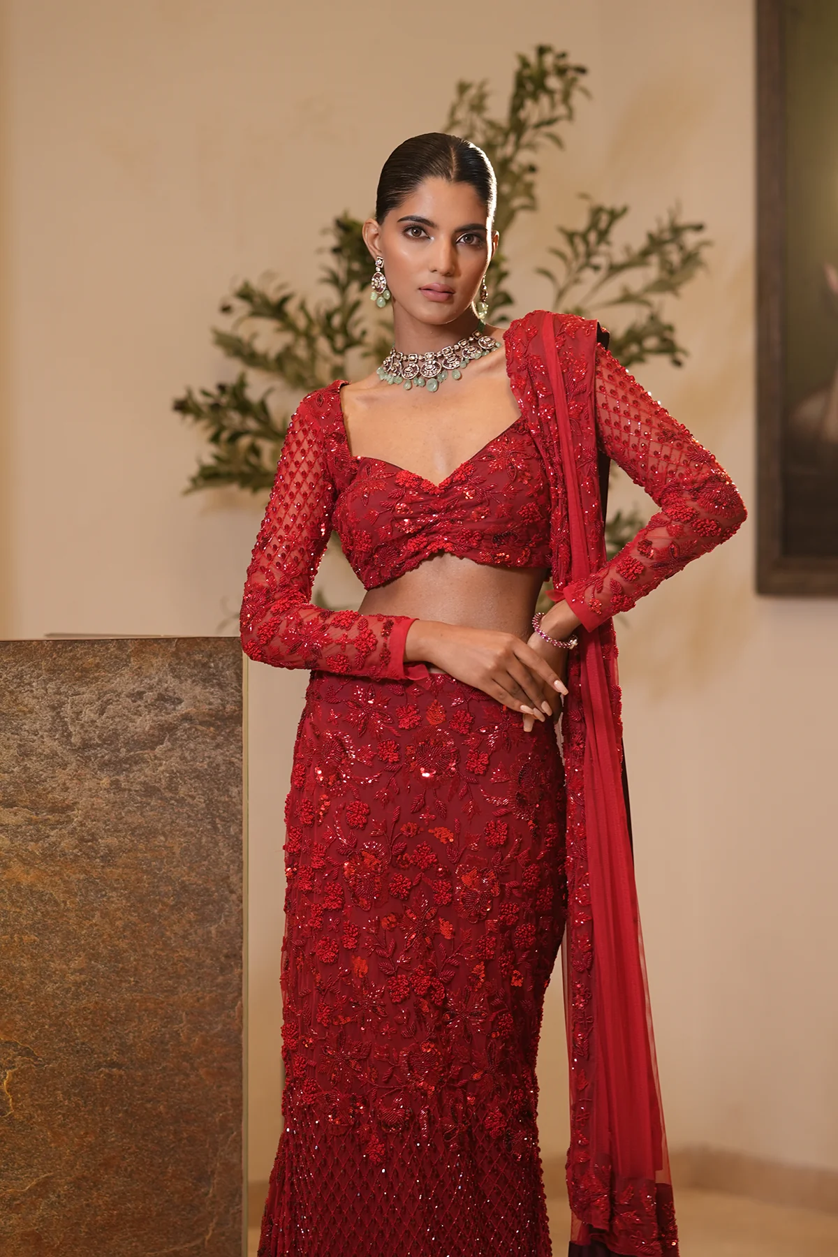 Scarlet Lehenga - Image 5