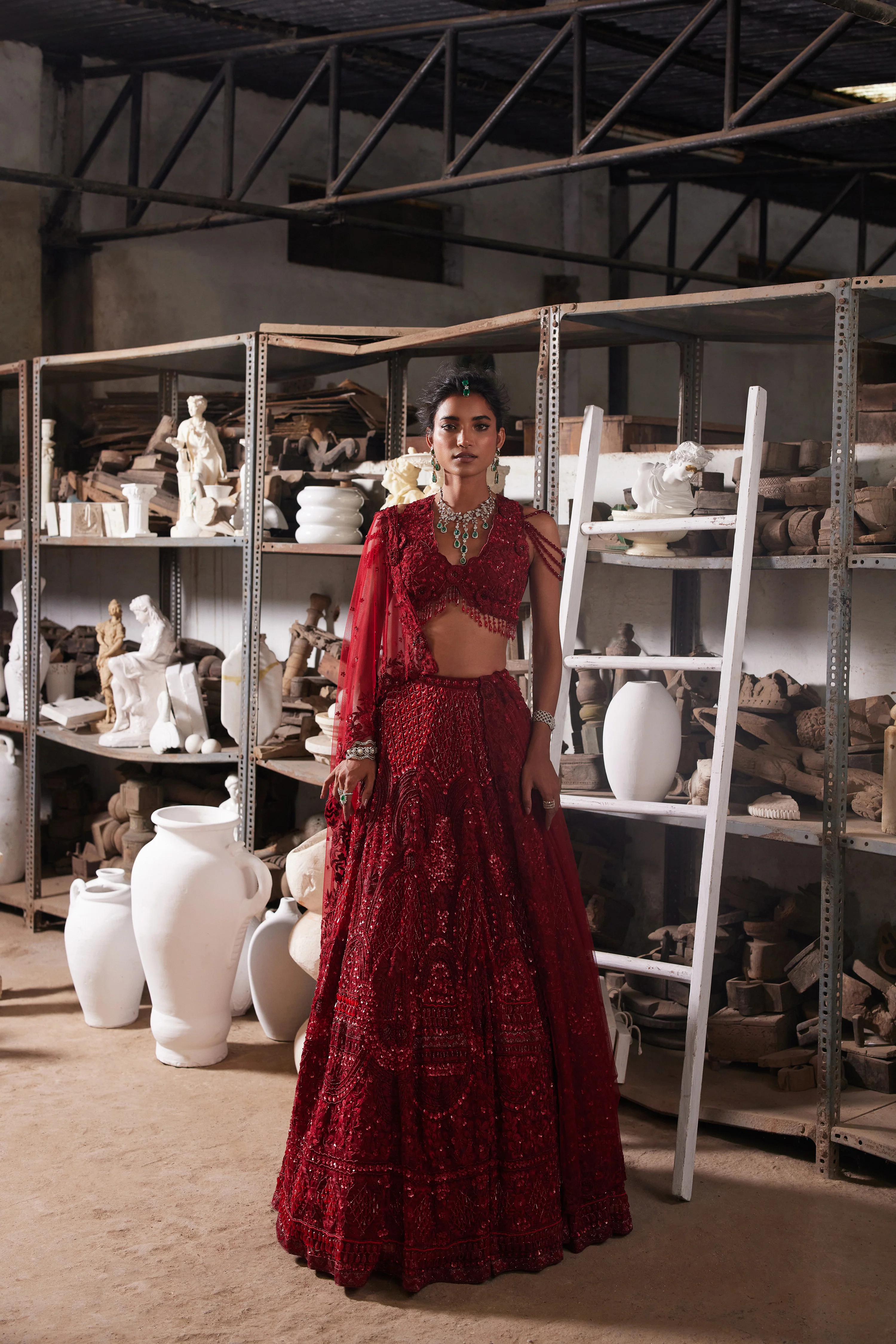 Regal red lehenga - Image 2