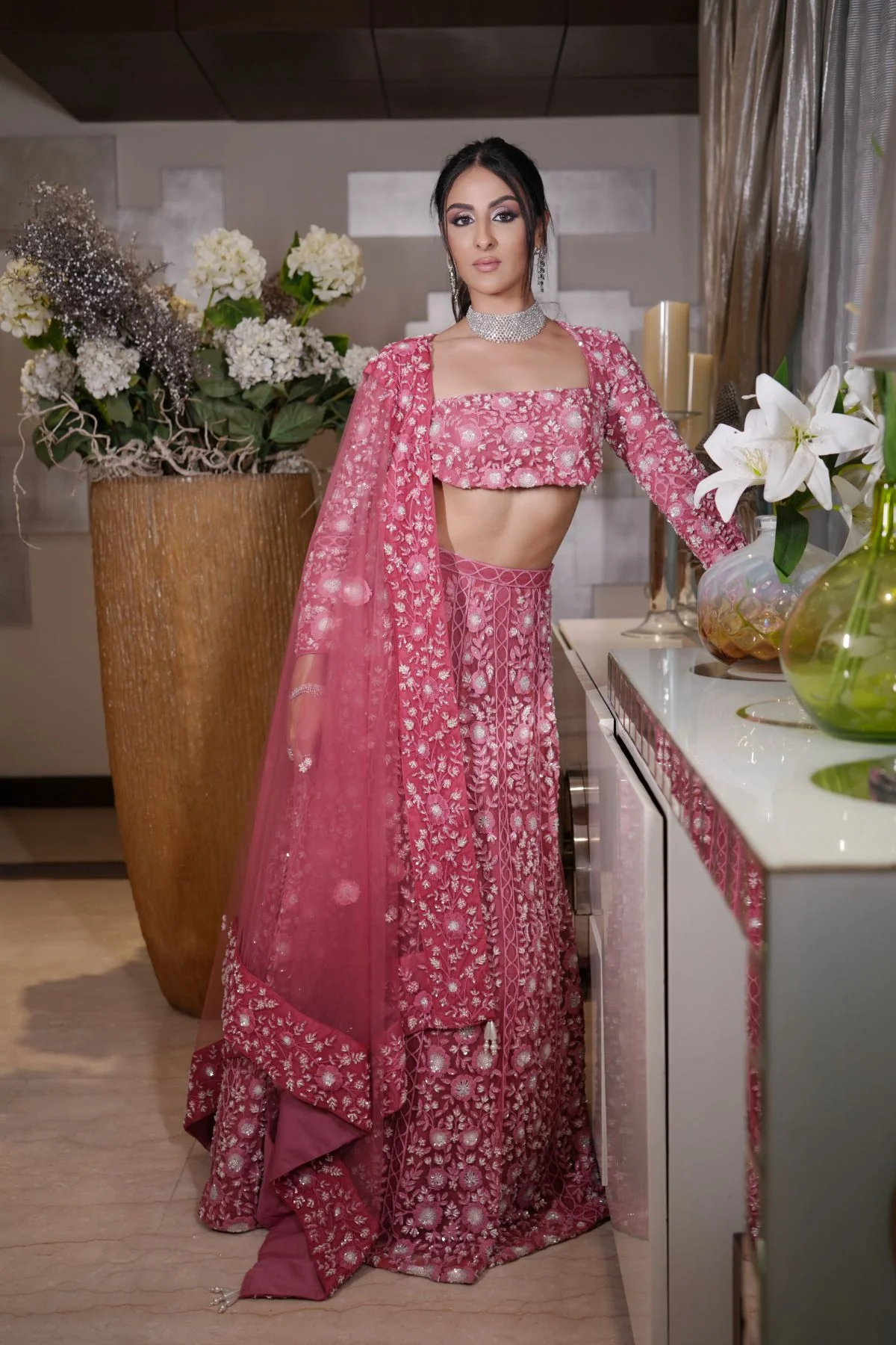 Rouge Pink Lehenga - Image 5
