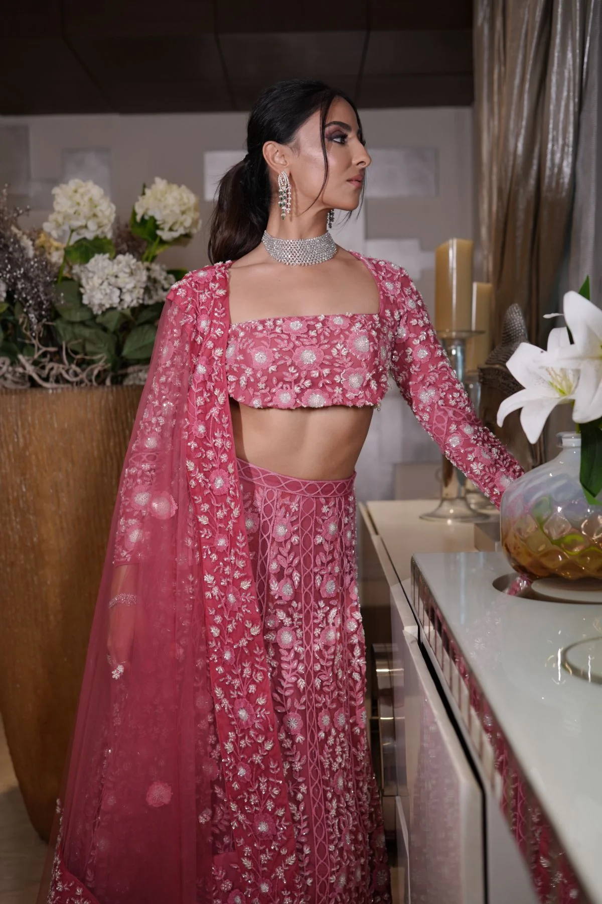 Rouge Pink Lehenga - Image 7