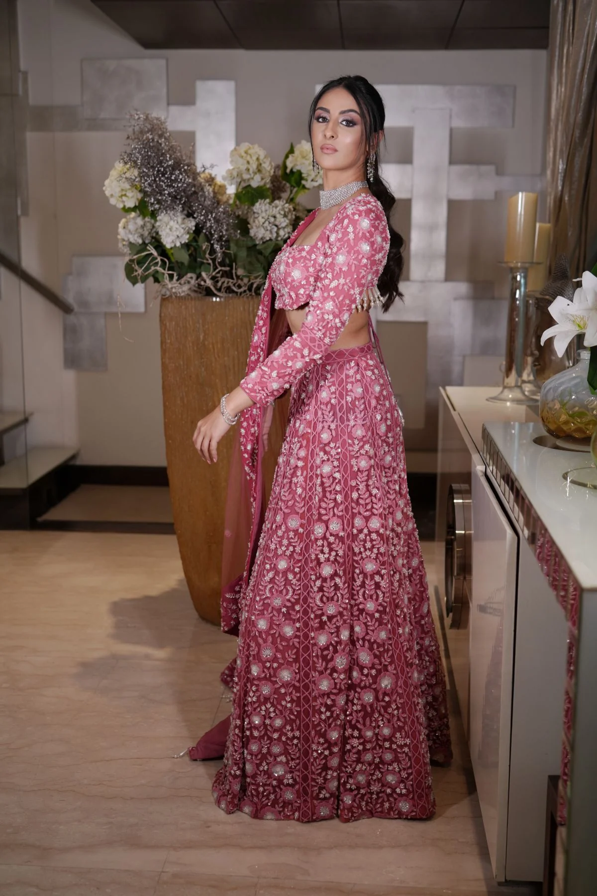 Rouge Pink Lehenga - Image 8