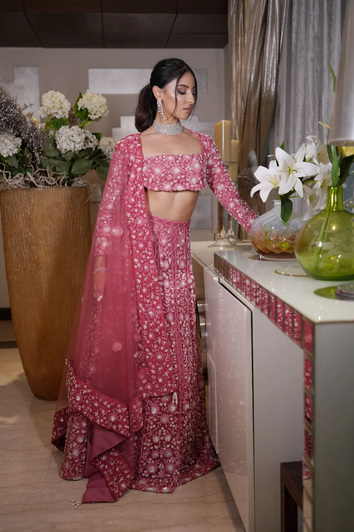 Rouge Pink Lehenga - Image 9