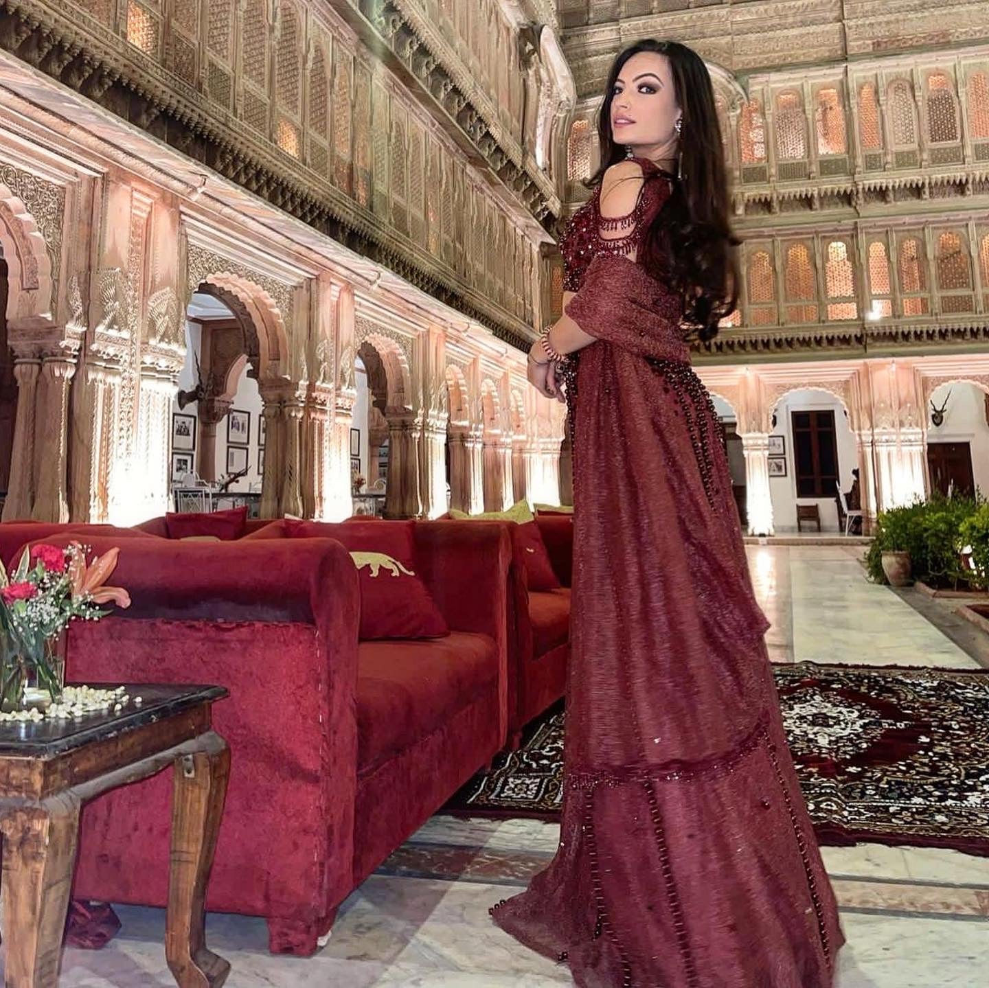 Ruby Rhinestone Lehenga - Image 8