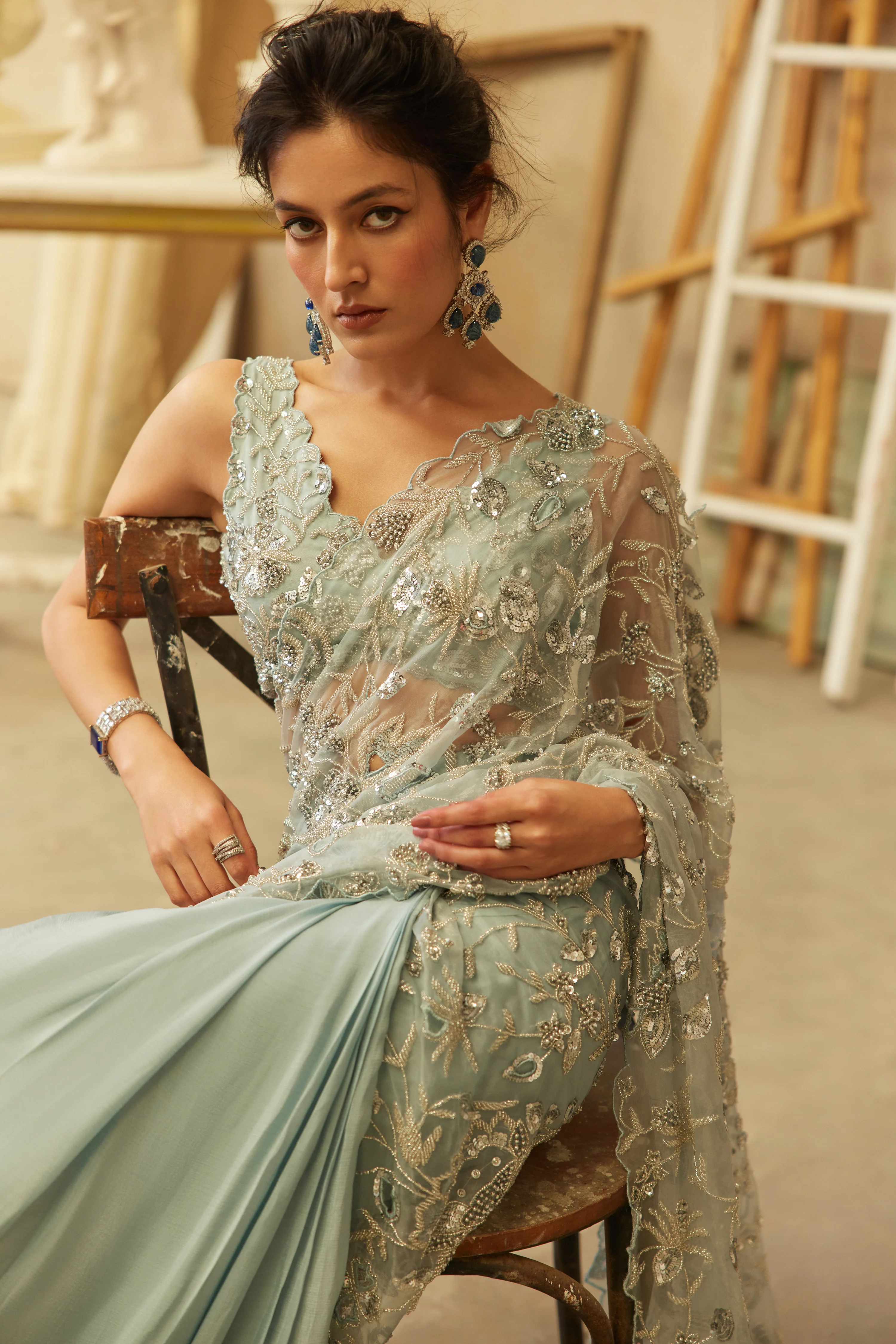 STARLIT SKY SAREE - Image 5