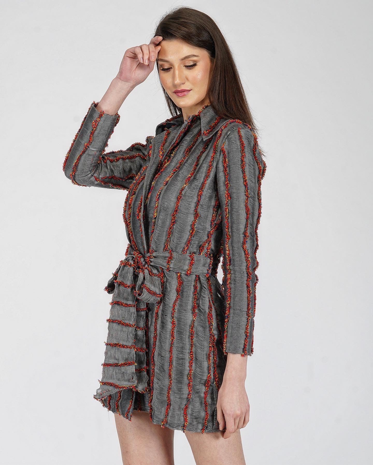 Striped Long Coat - Image 3