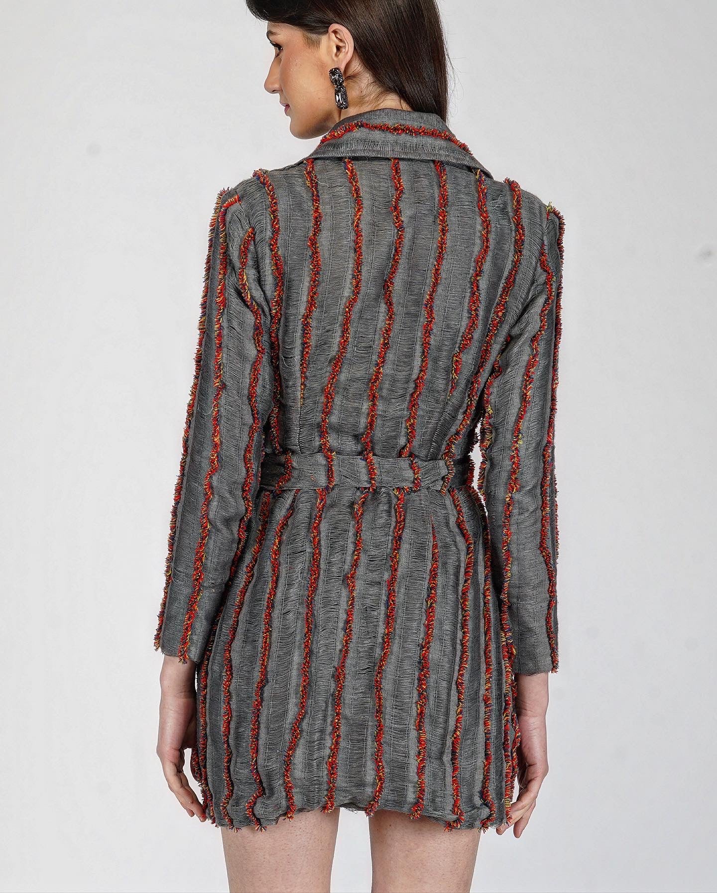 Striped Long Coat - Image 4