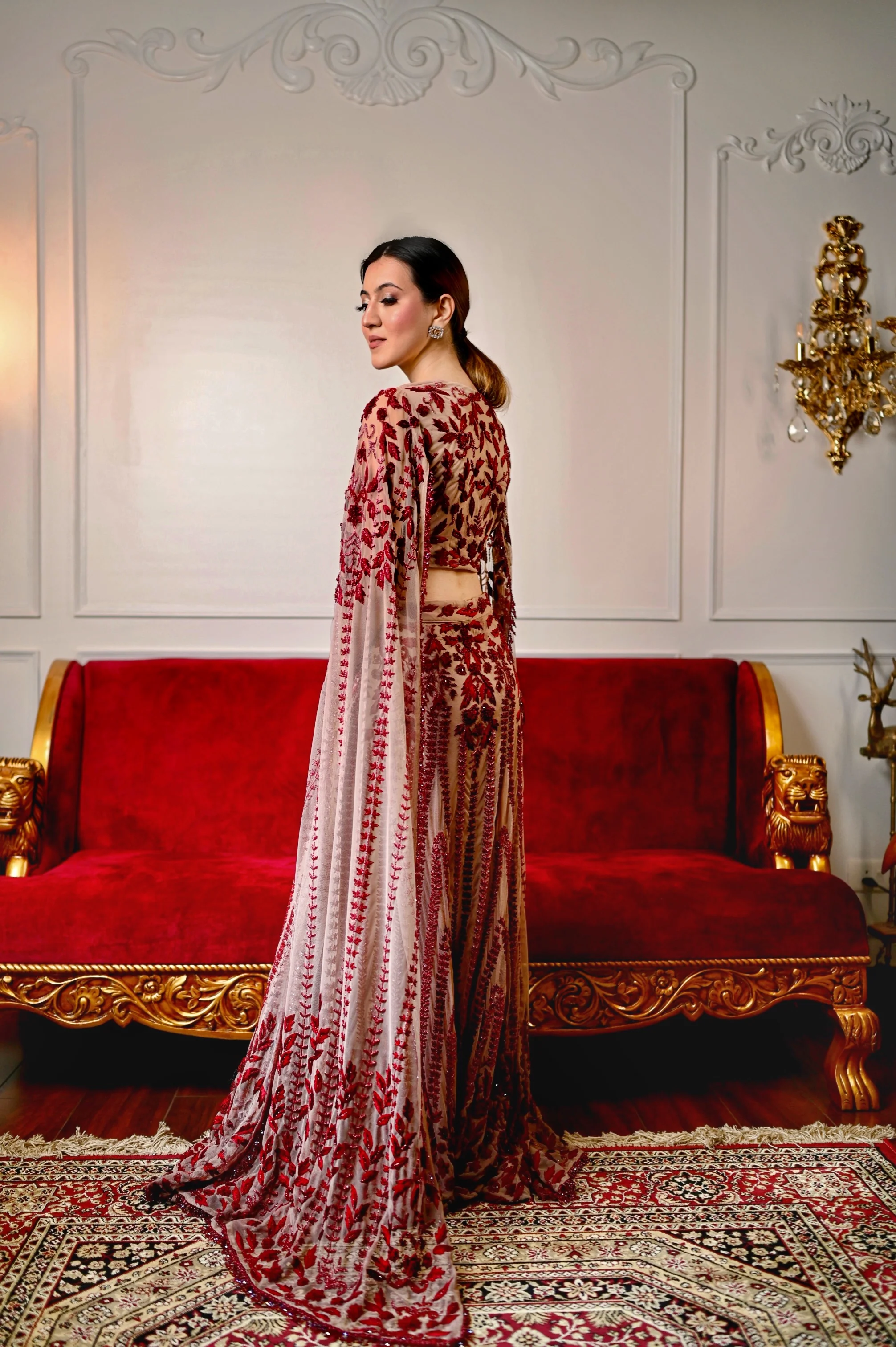 Tales of Spring - Red Thread Lehenga - Image 10