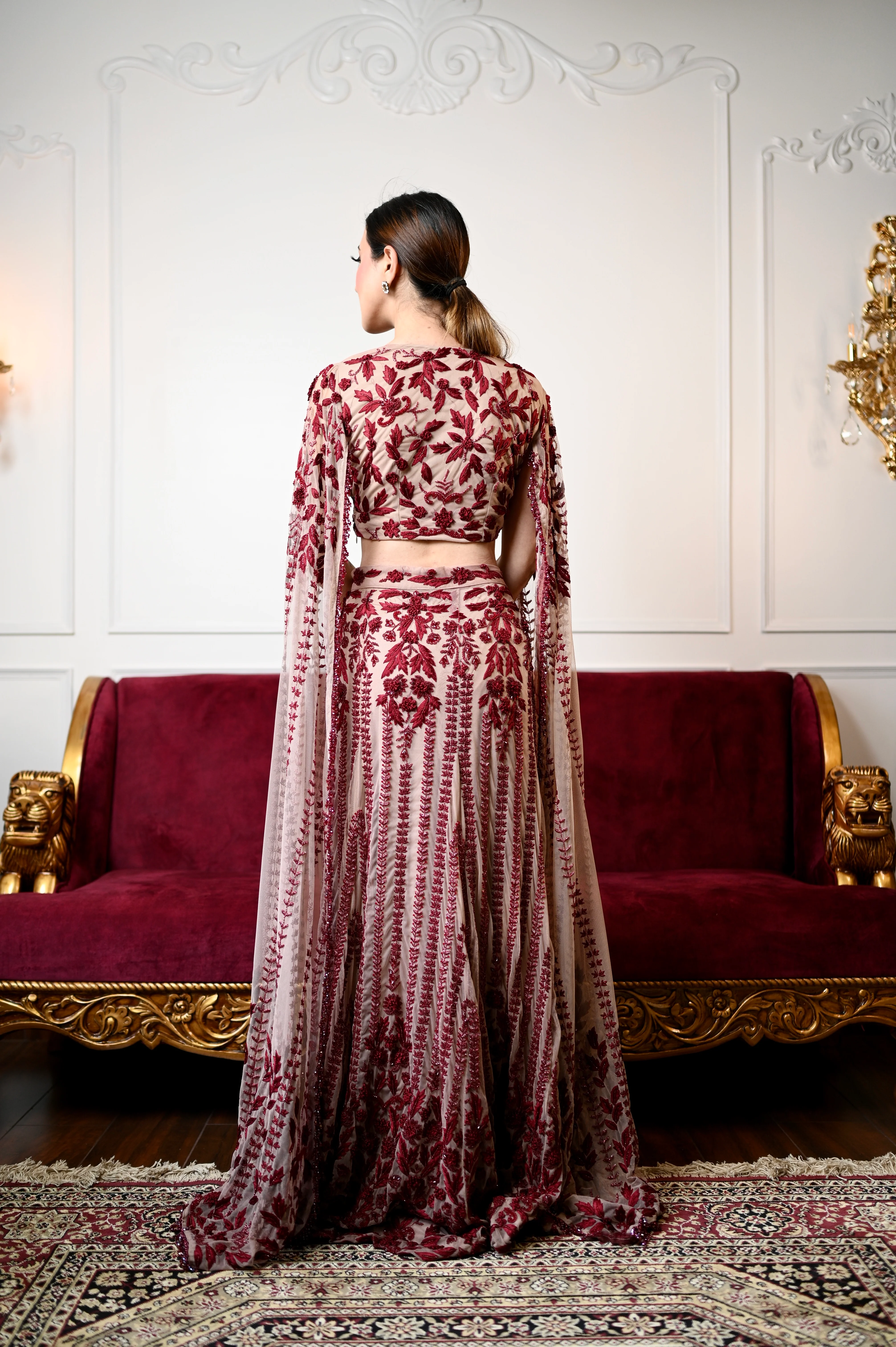 Tales of Spring - Red Thread Lehenga - Image 11