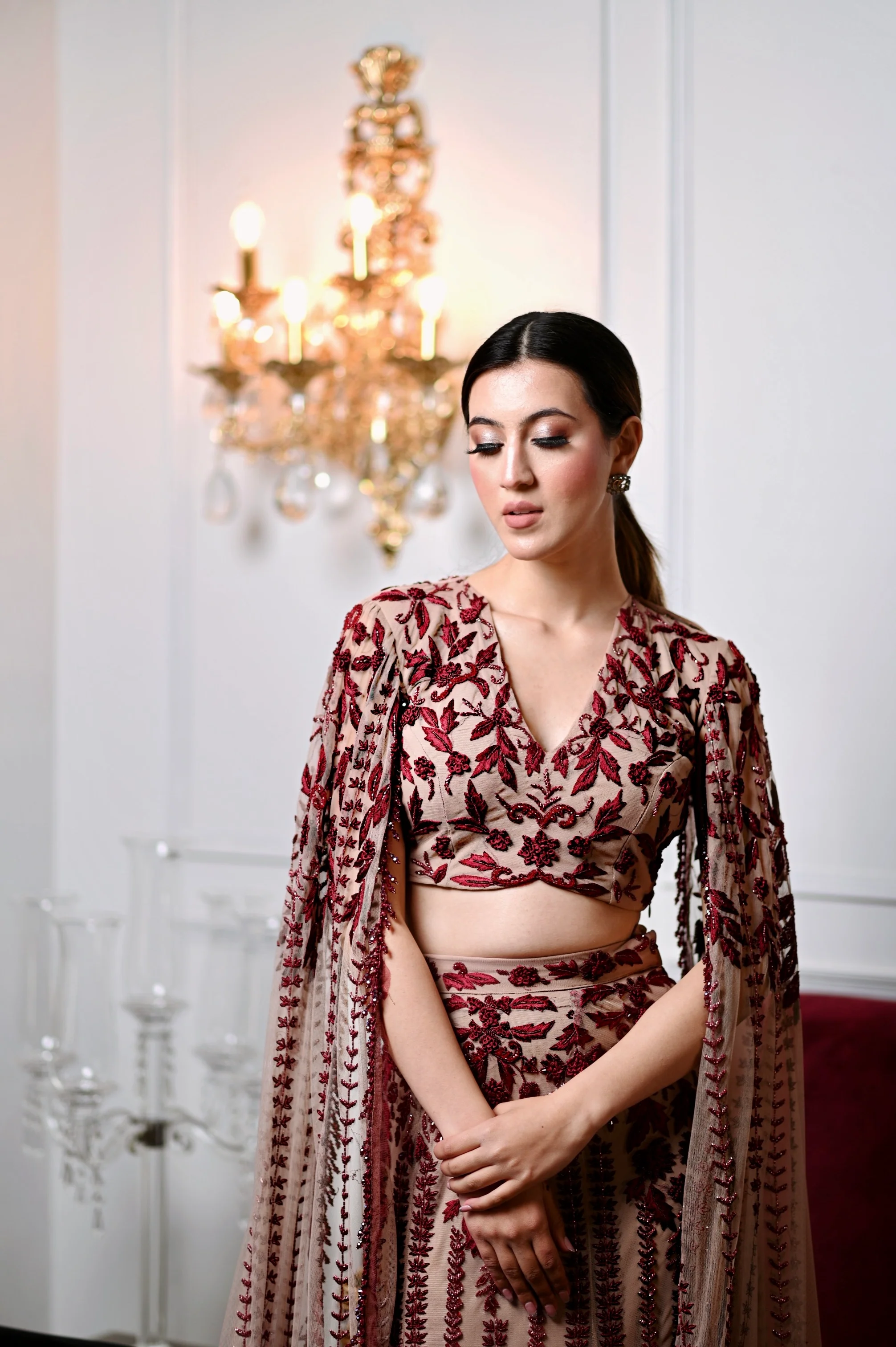 Tales of Spring - Red Thread Lehenga - Image 5