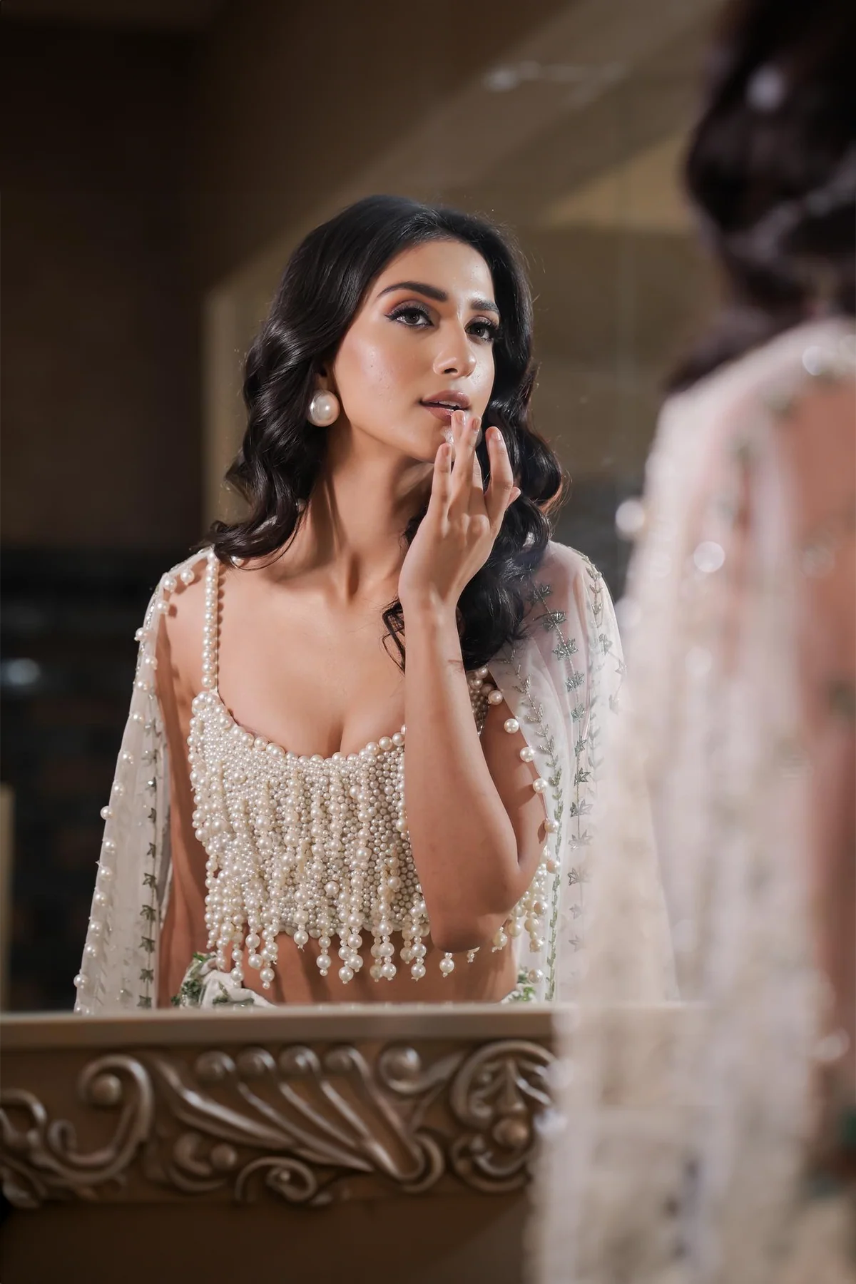 White Lace & Sequin Lehenga - Image 8